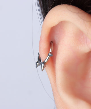 Titanium Rivet Clicker Hoop - OumoJewelry