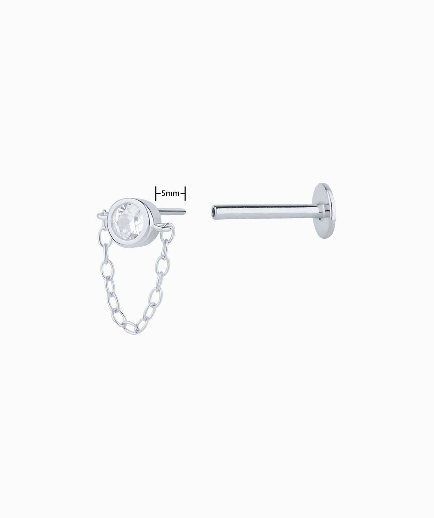 Sparkling Gemstone Chain Flatback Stud - OumoJewelry