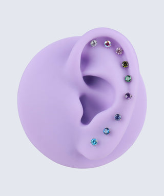Titanium Gemstones Flatback Stud - OumoJewelry