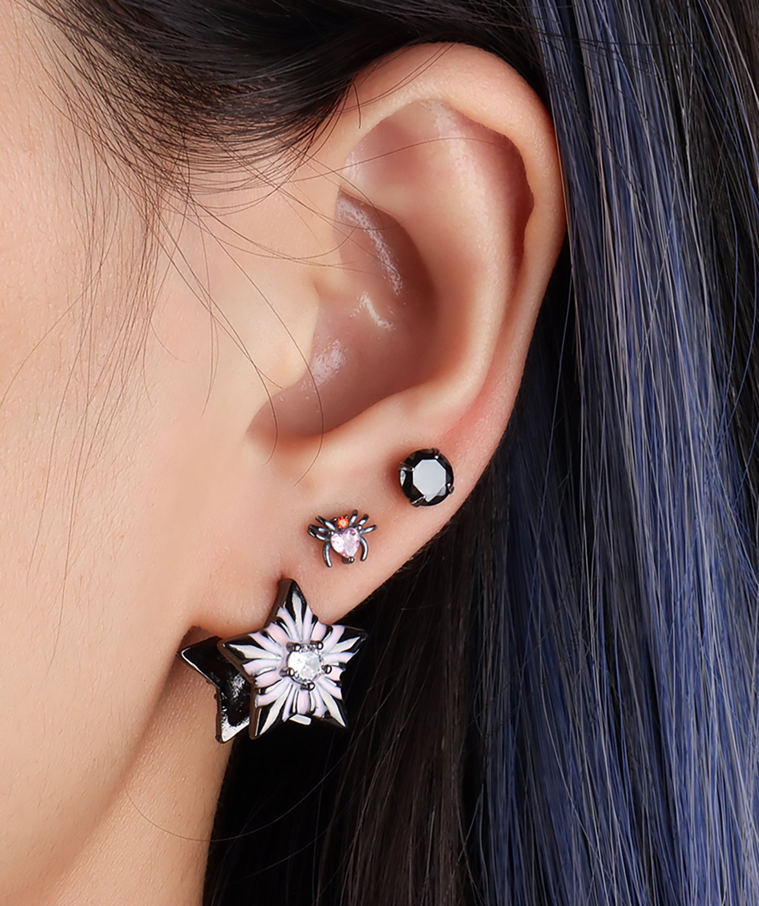 Basic Black Gemstone Stud - OumoJewelry