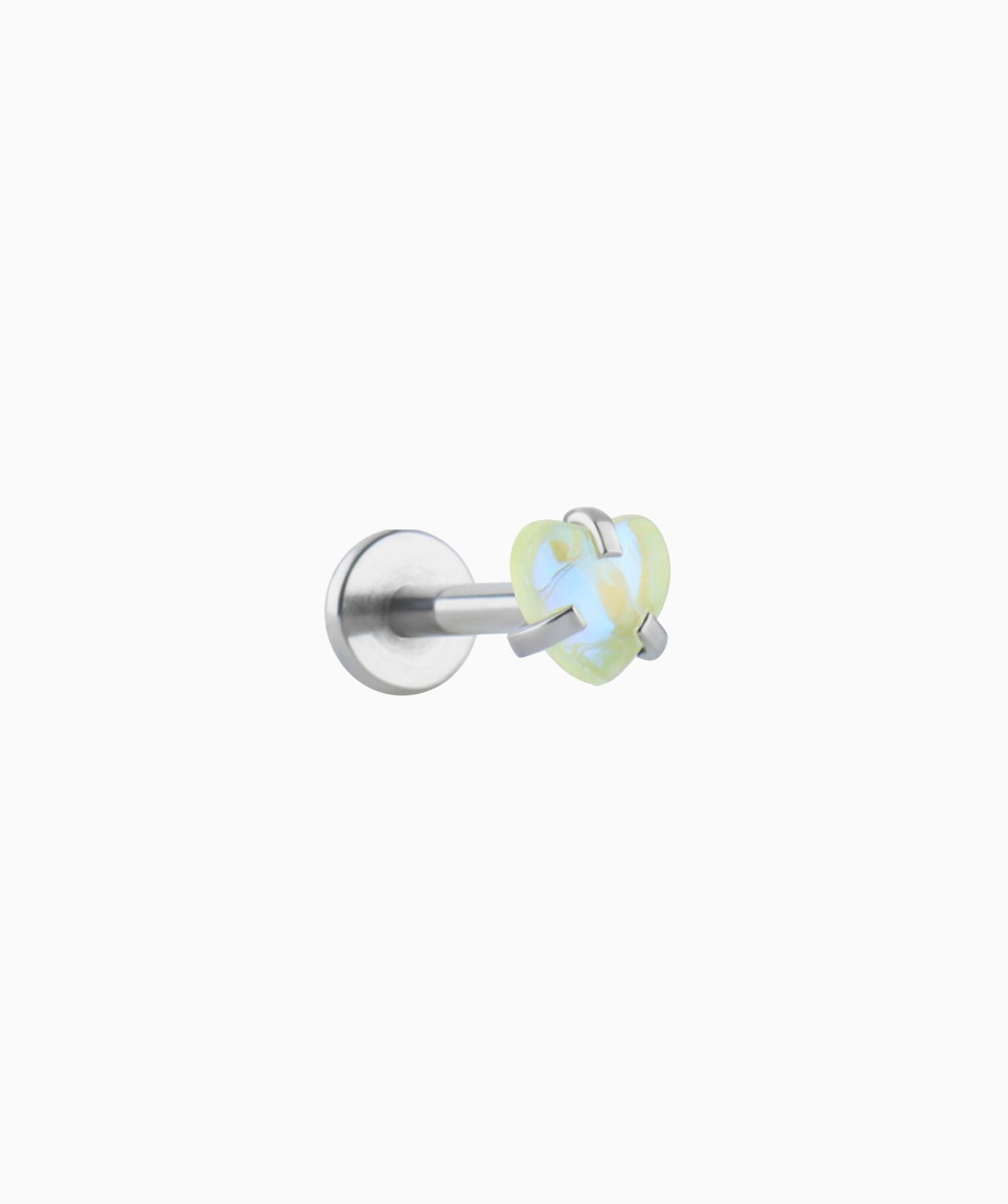 Colorful Gem Heart Flatback Stud - OumoJewelry