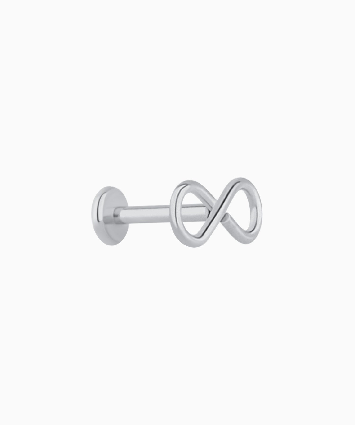 Infinite Flatback Stud - Stainless Steel - Helix, Upper Lobe, Flat - Oumo Jewelry