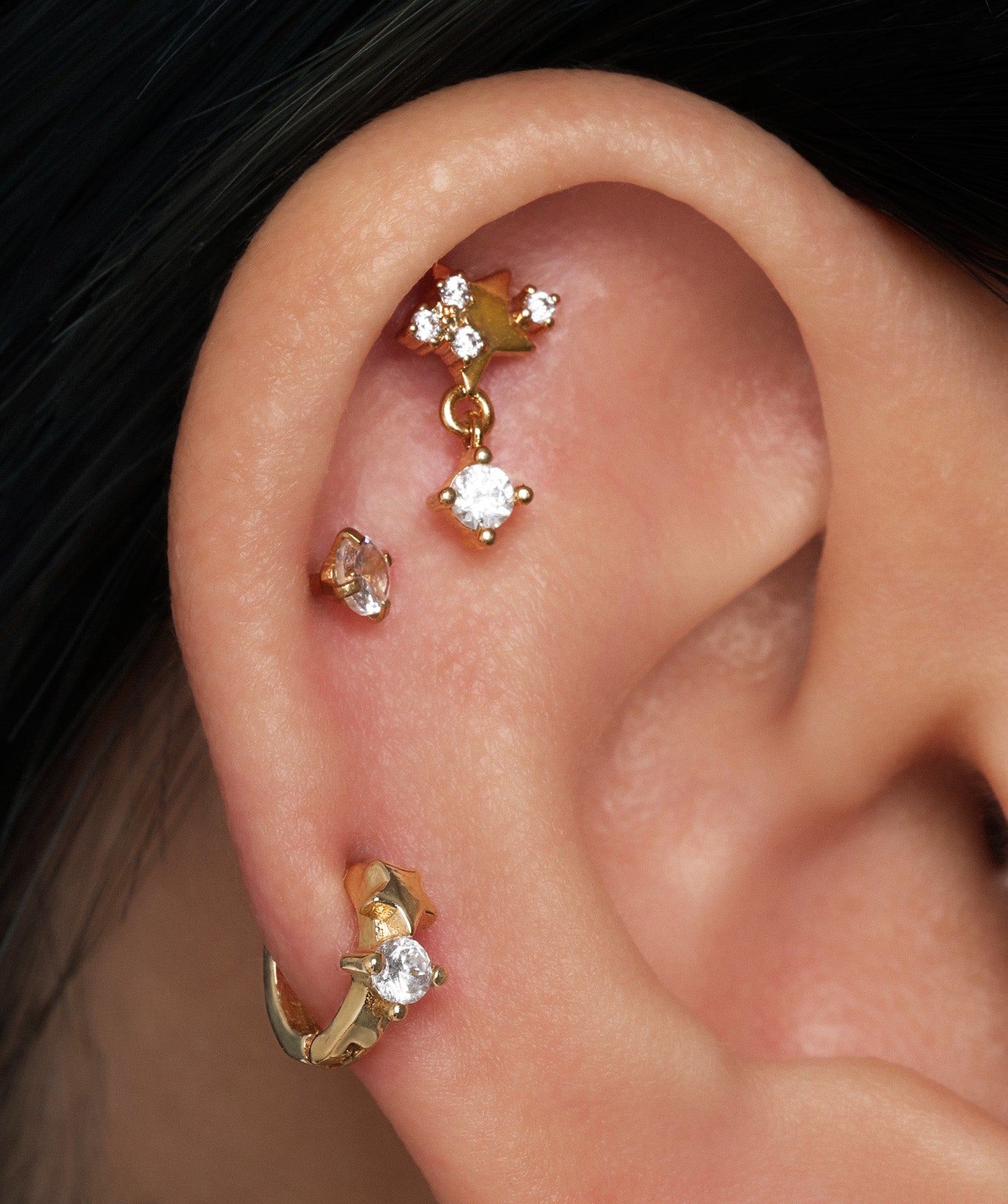 Petite Star Helix Hoop