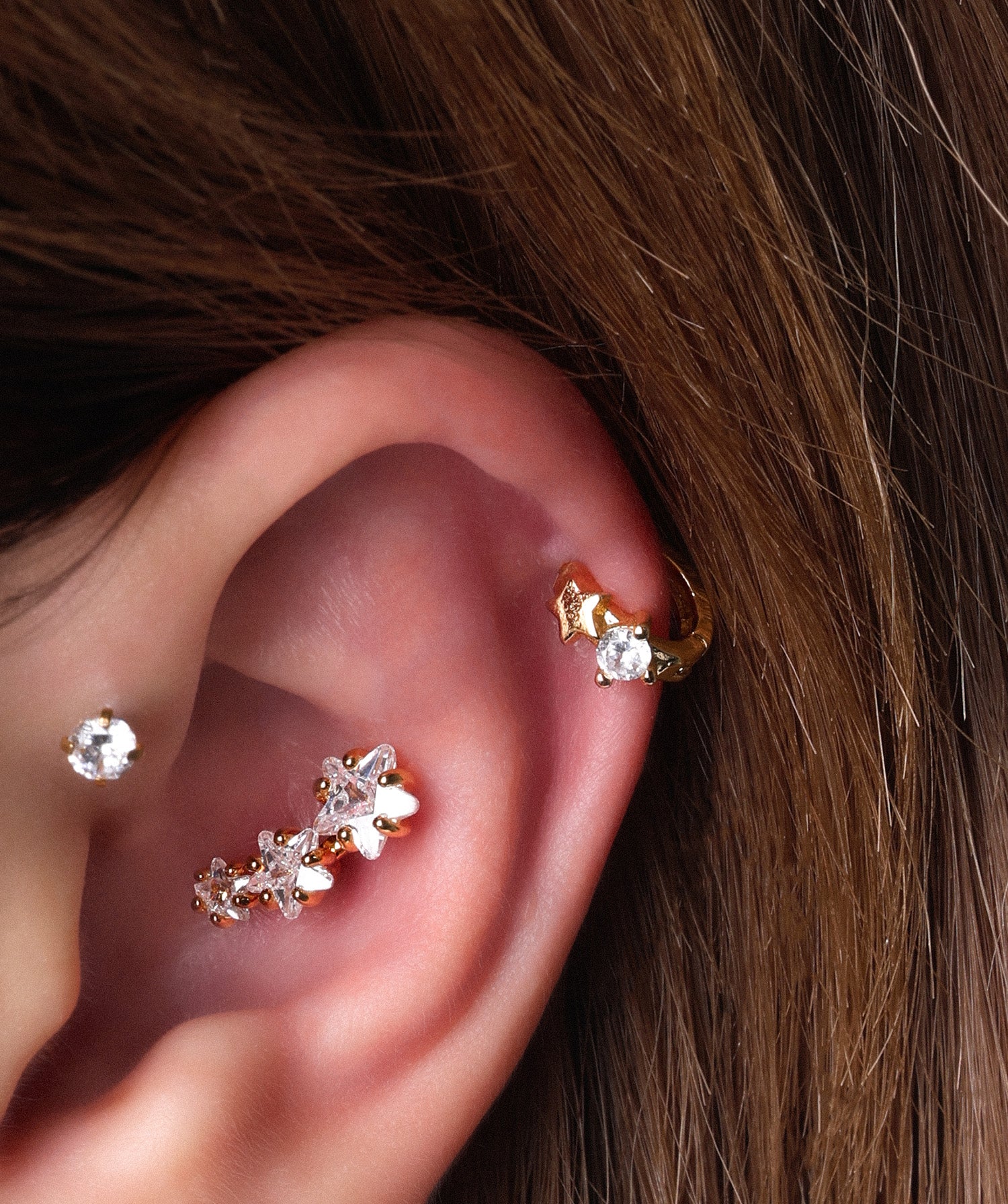 Petite Star Helix Hoop