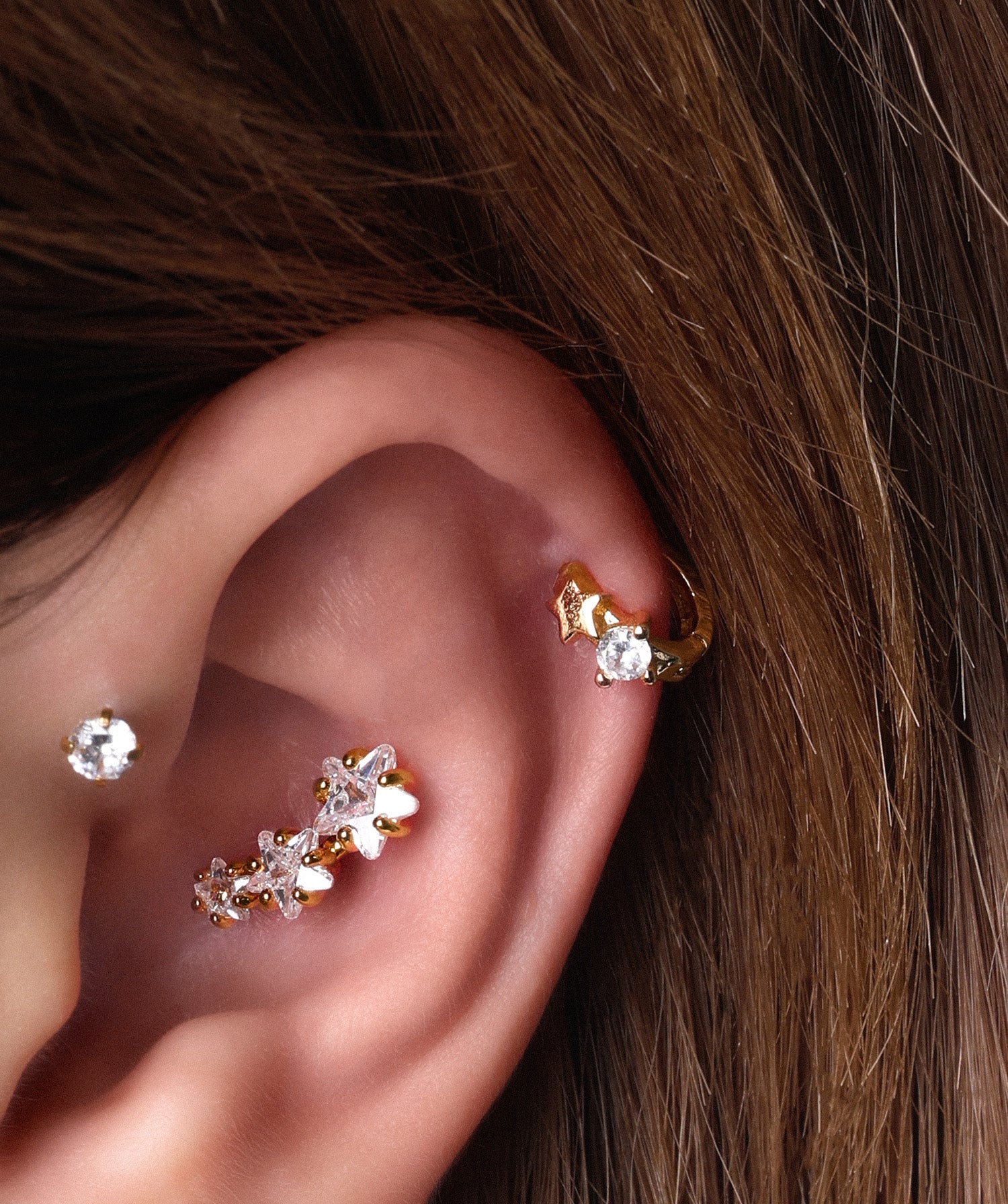 Petite Star Helix Hoop