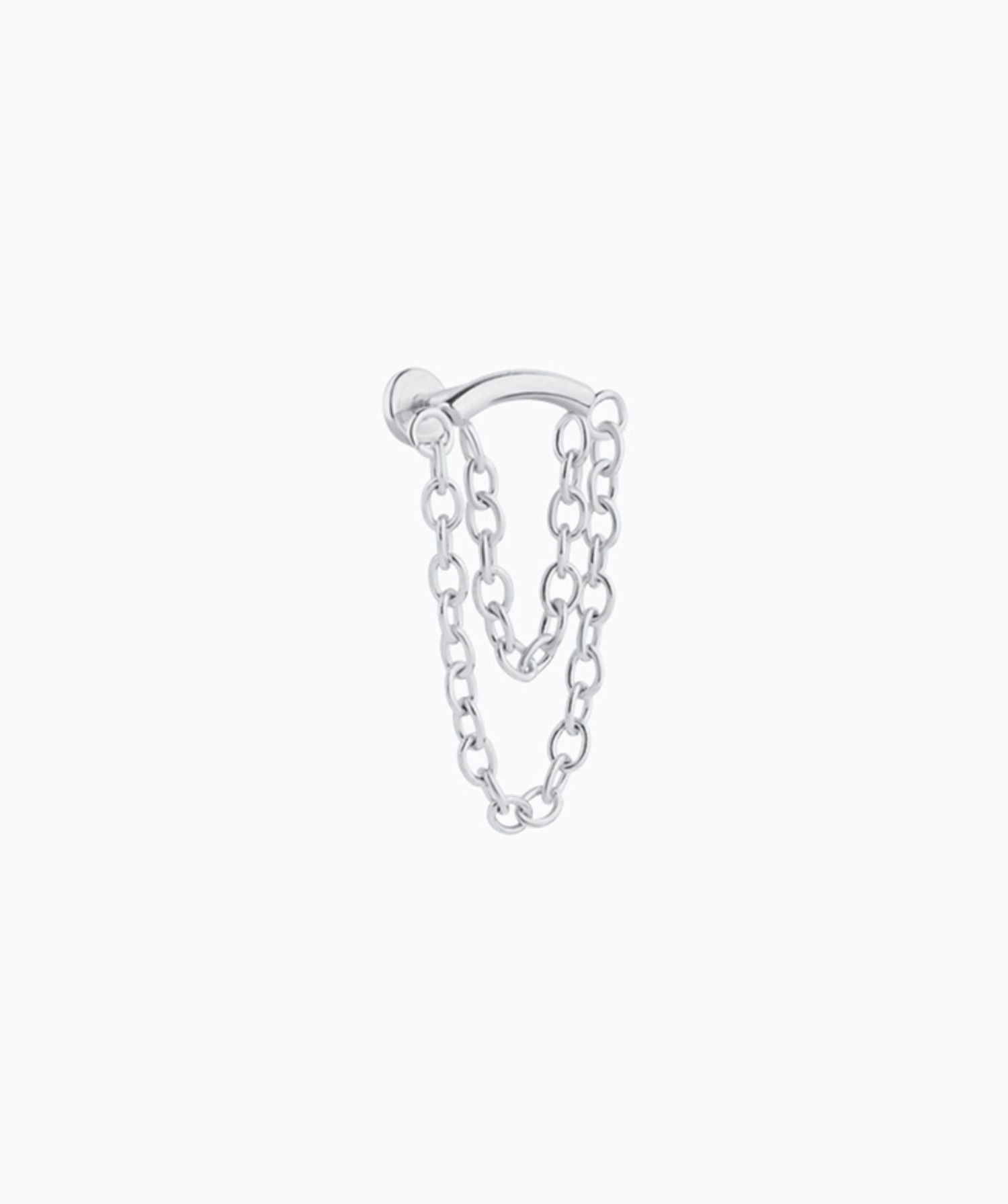 Double Chain Flatback Earring - OumoJewelry