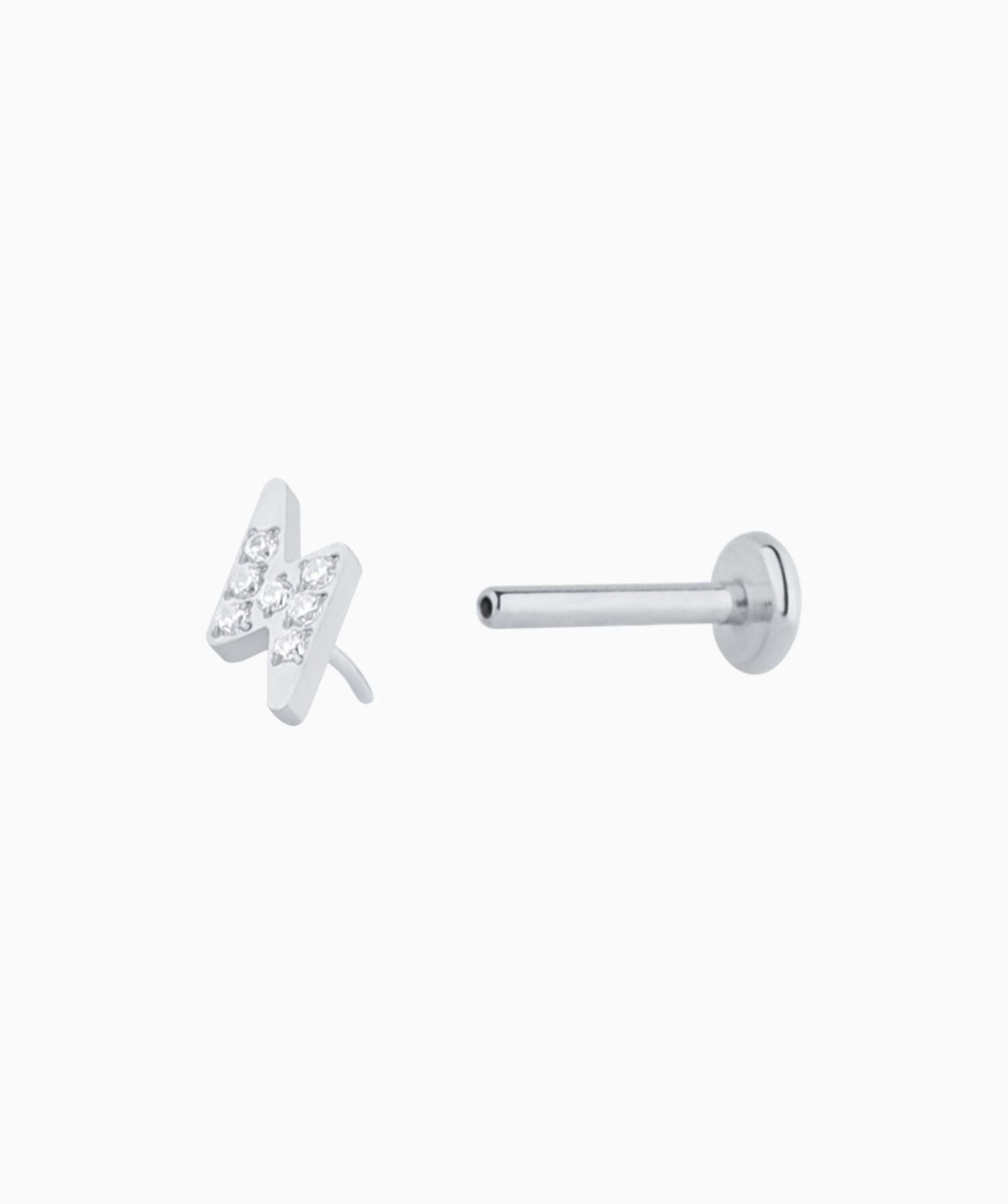 ⚡Titanium Lightning Flatback stud - OumoJewelry