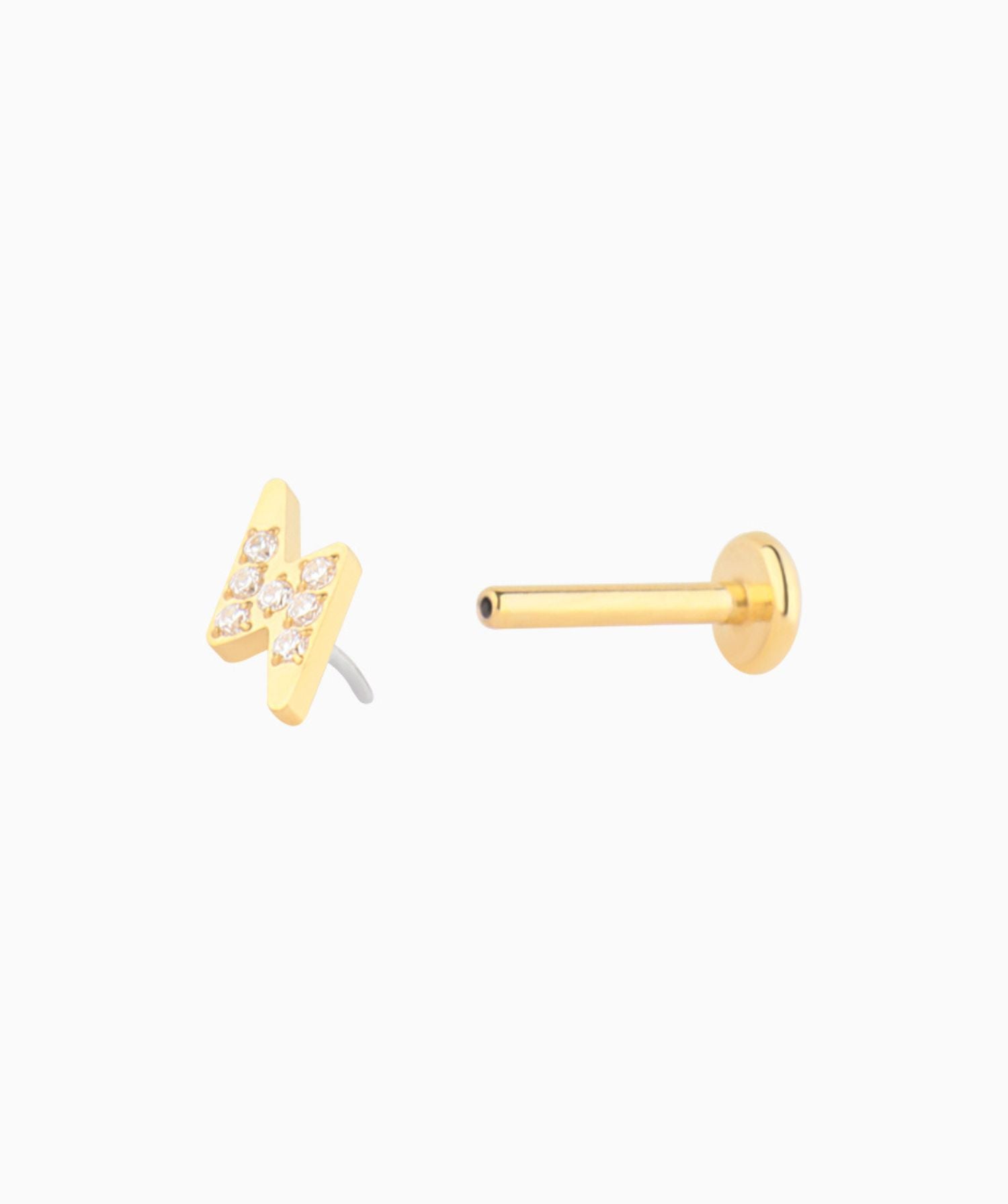 ⚡Titanium Lightning Flatback stud - OumoJewelry