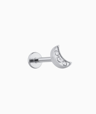 Titanium Moon Flatback Stud - OumoJewelry