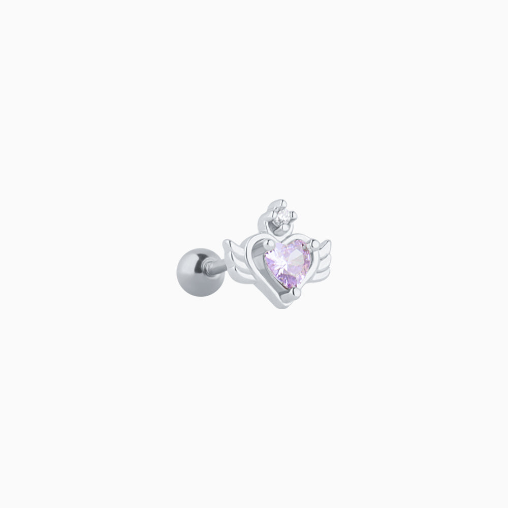 Flying Heart Stud - Stainless Steel - Upper Lobe, Helix - Oumo Jewelry