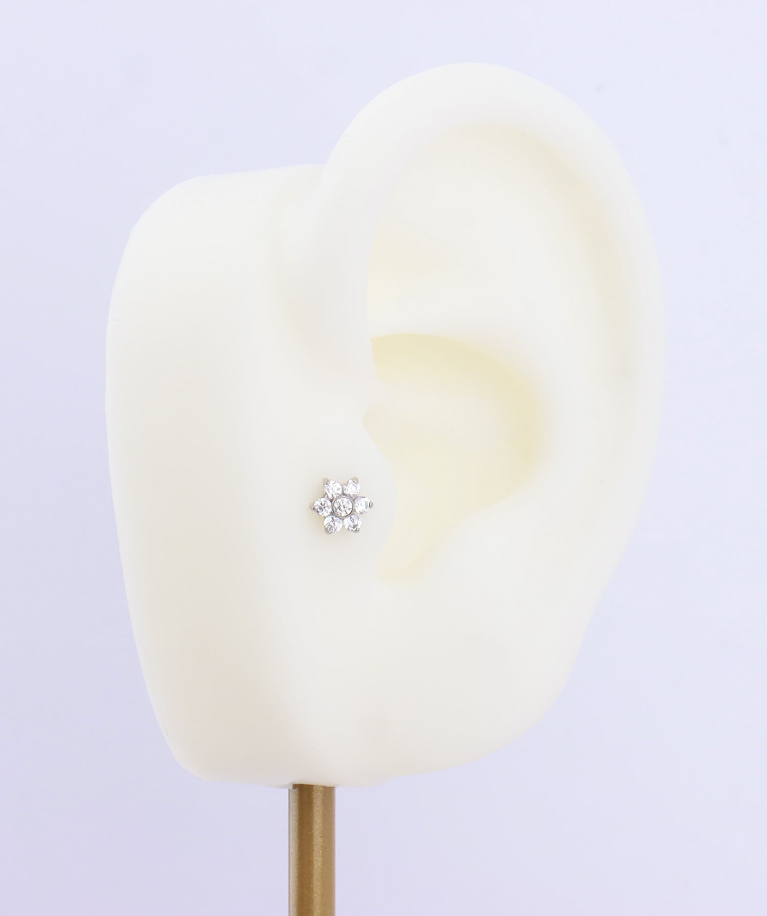 Titanium Flower Flatback Stud - OumoJewelry