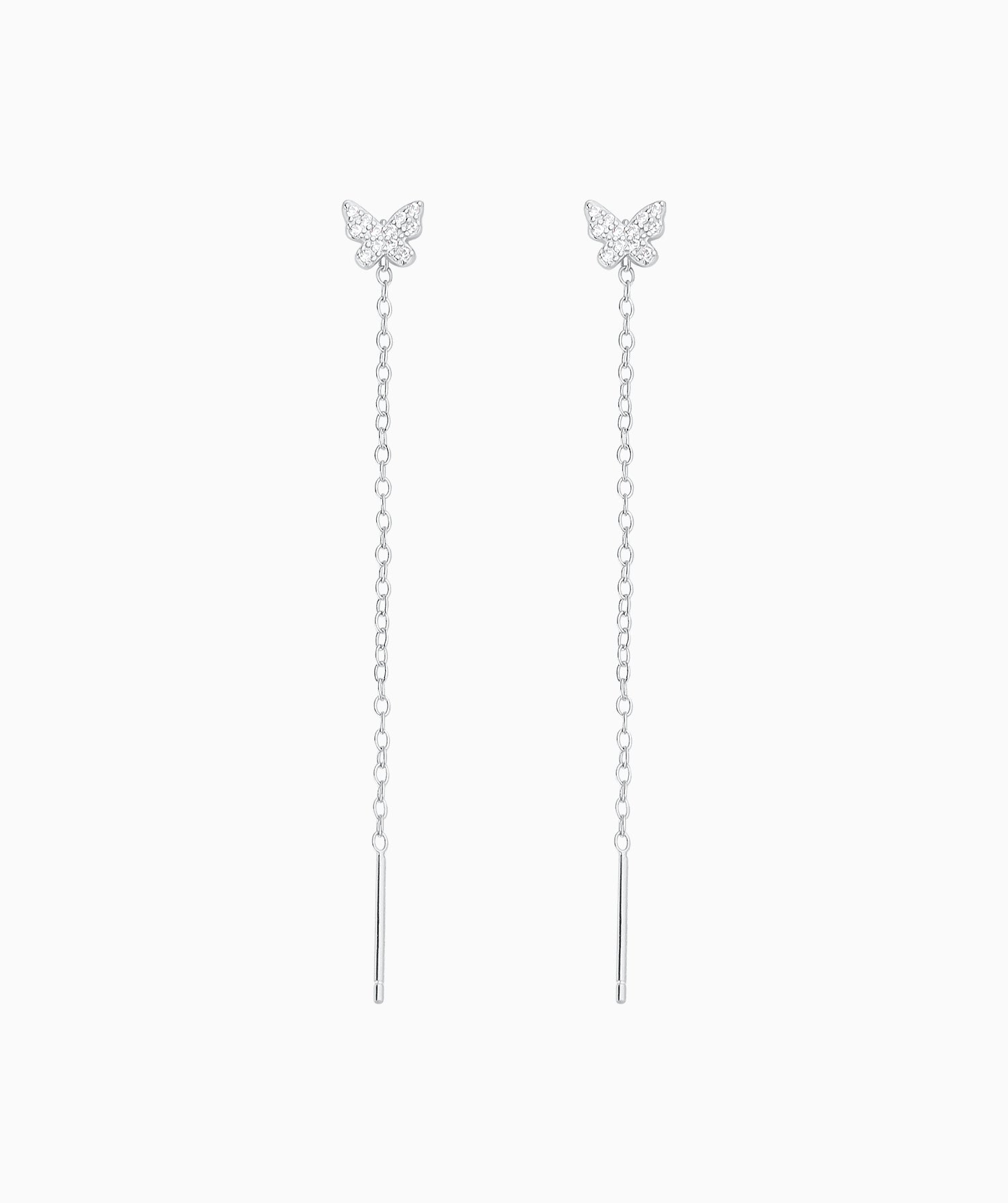 Sparkling Butterfly Ear Threads - OumoJewelry
