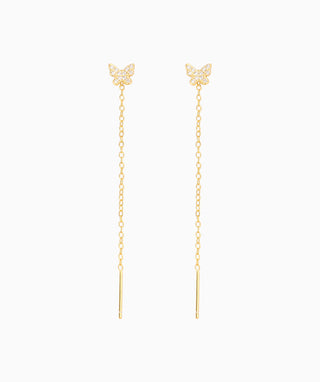 Sparkling Butterfly Ear Threads - OumoJewelry