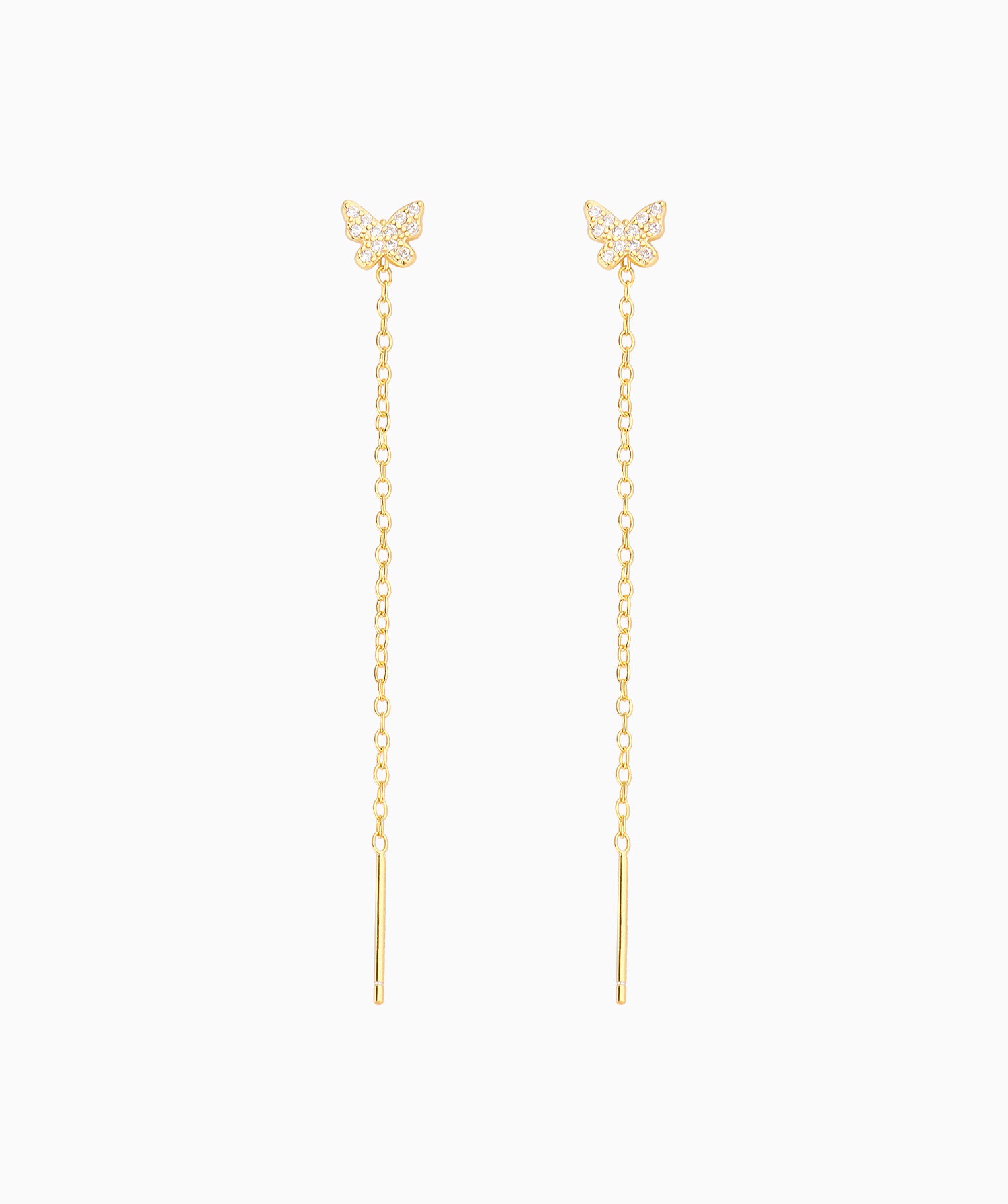 Sparkling Butterfly Ear Threads - OumoJewelry
