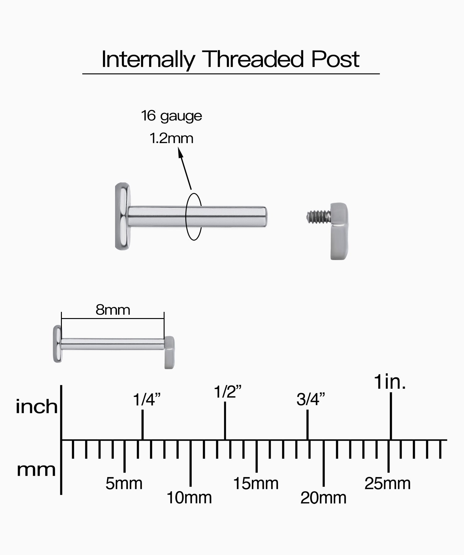 Titanium Lip Flatback Stud - OumoJewelry