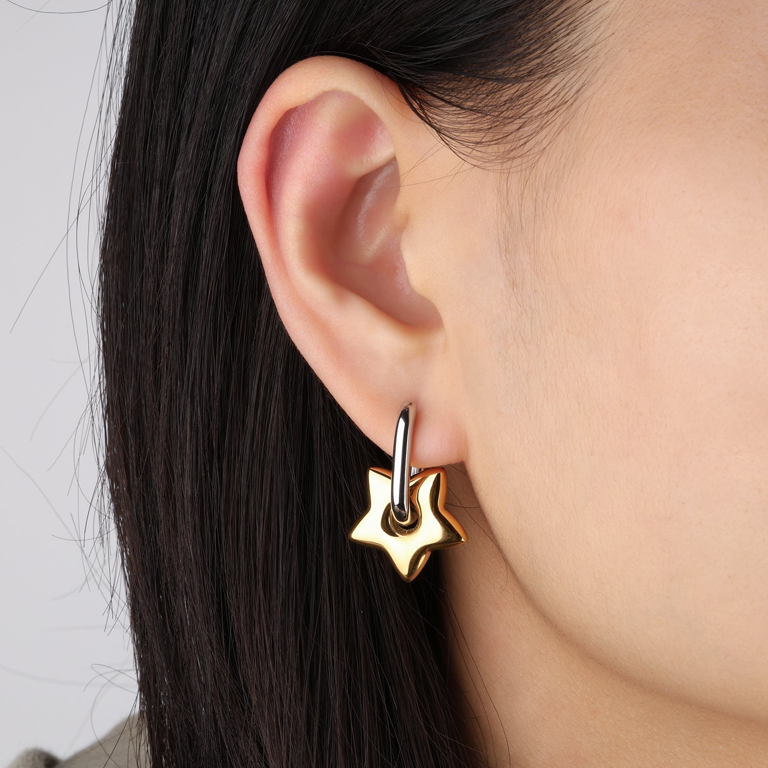 U-Shaped Star Drops - Stainless Steel - Oumo Jewelry