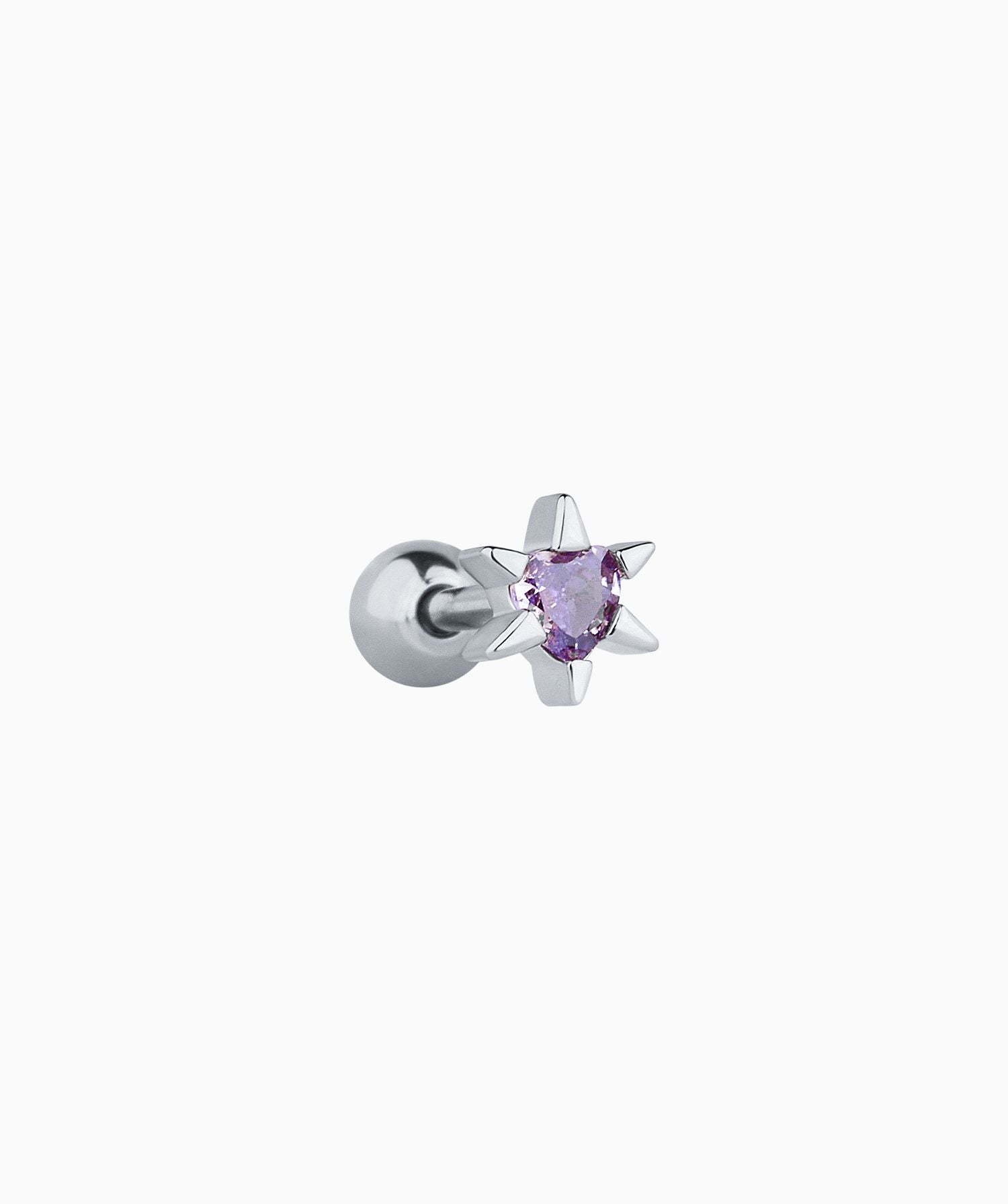 Purple Heart Star Stud - OumoJewelry