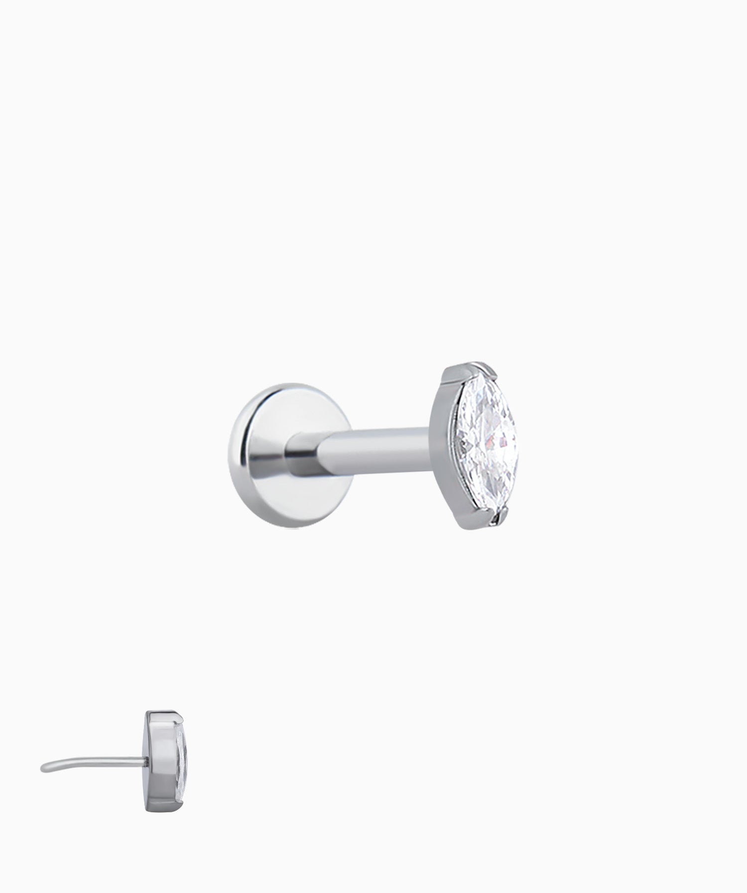 Titanium Marquise Flatback Stud - OumoJewelry