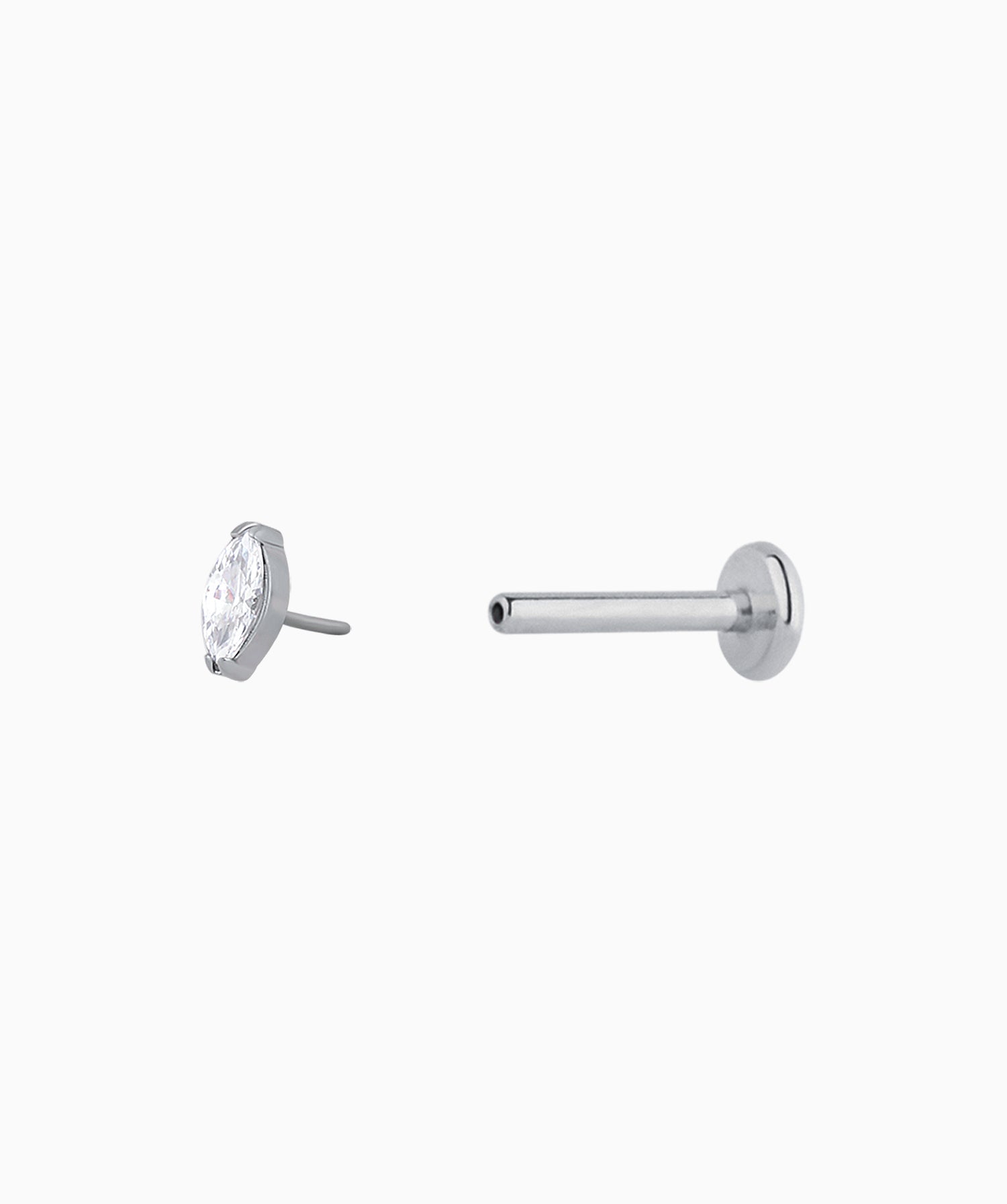 Titanium Marquise Flatback Stud - OumoJewelry