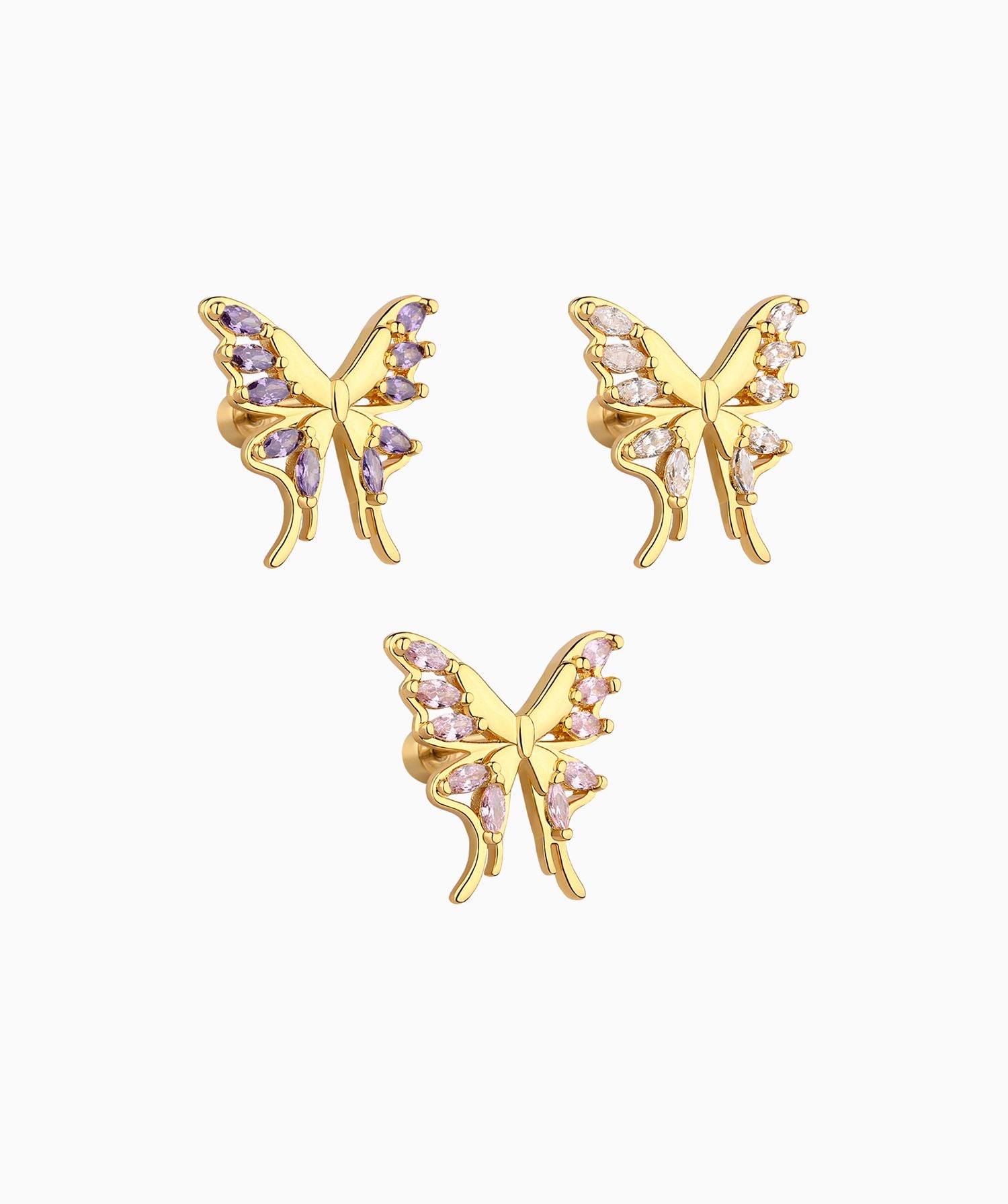 Charm Butterfly Flatback Stud - OumoJewelry