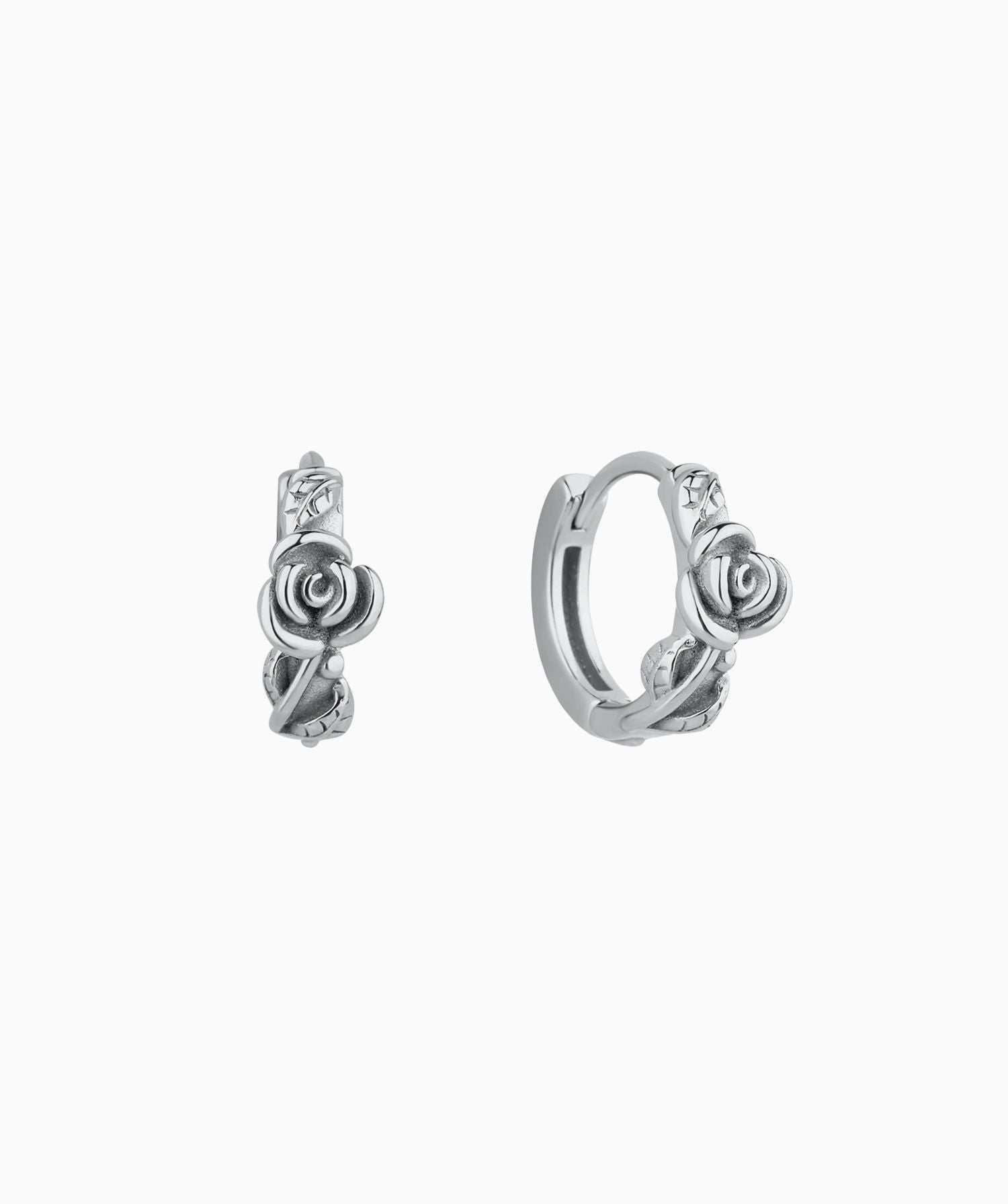 Vintage Rose Flower Hoops - OumoJewelry