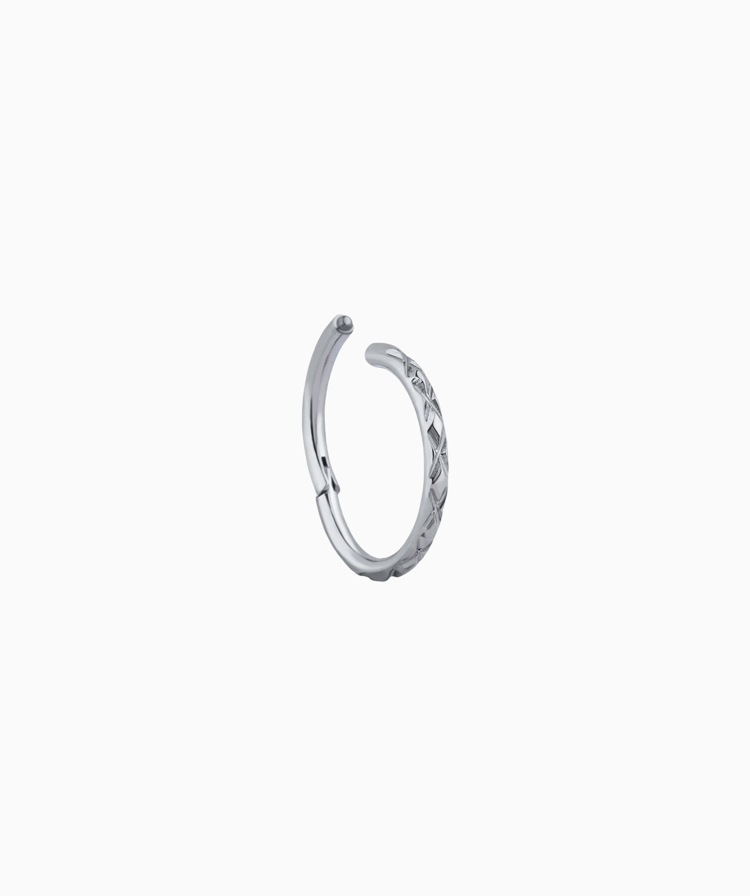X-Shaped Titanium Clicker Hoop - OumoJewelry