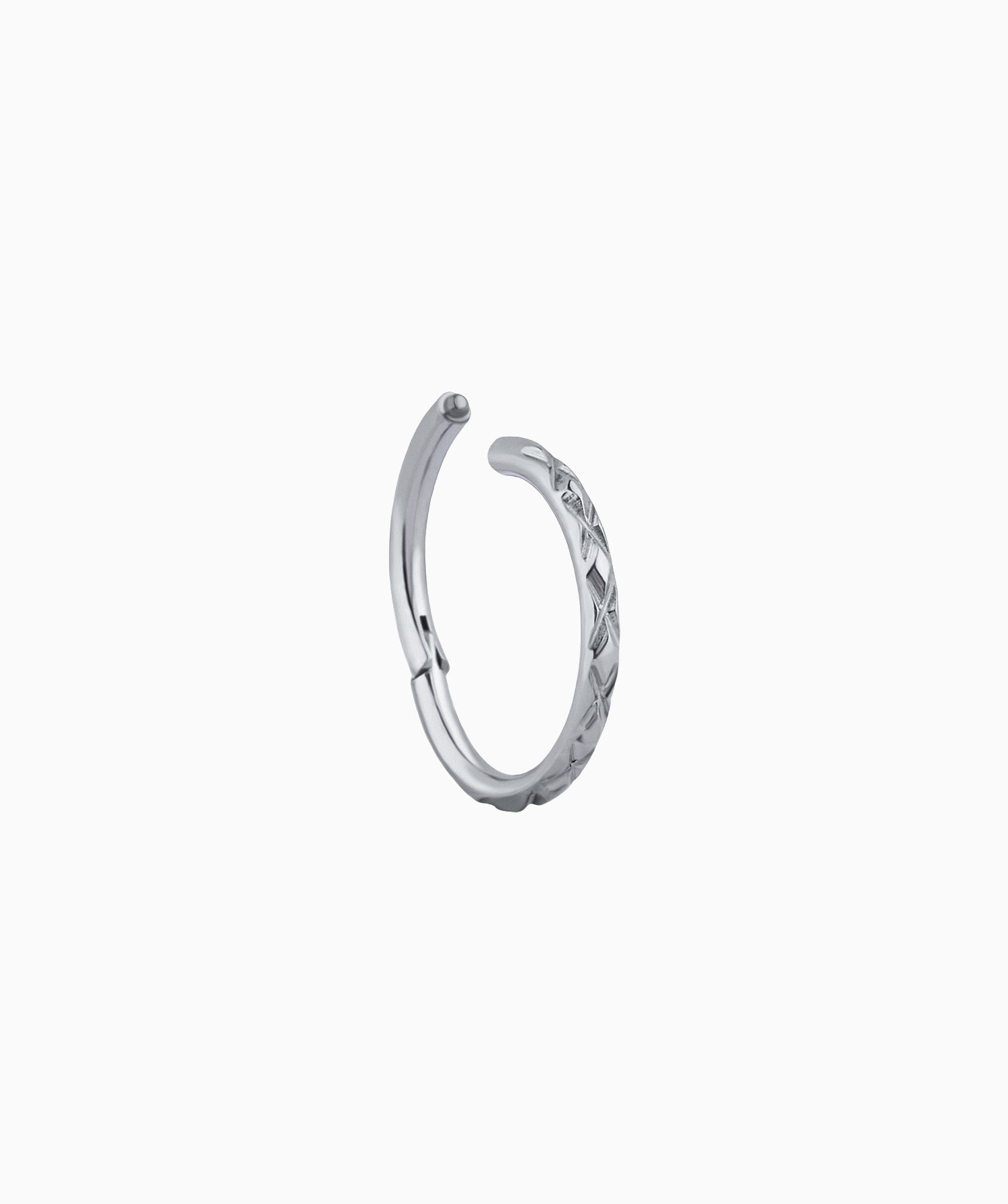 X-Shaped Titanium Clicker Hoop - OumoJewelry