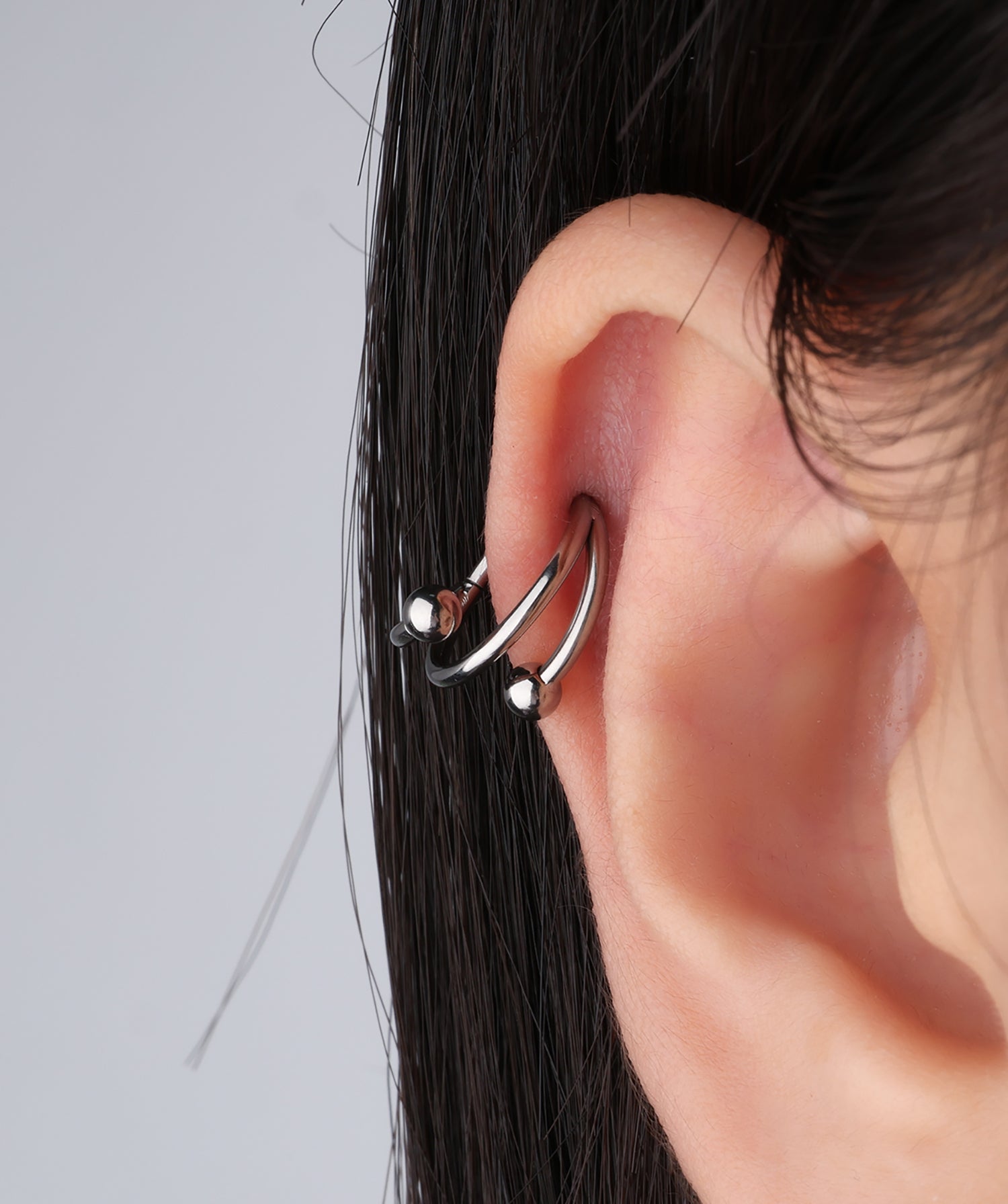 Cool Titanium Clicker Hoop - OumoJewelry