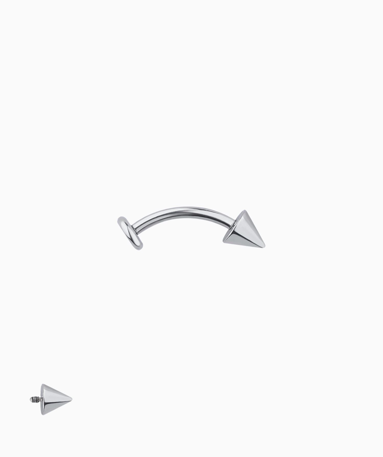 Titanium Cone Flatback Curved Barbell - OumoJewelry