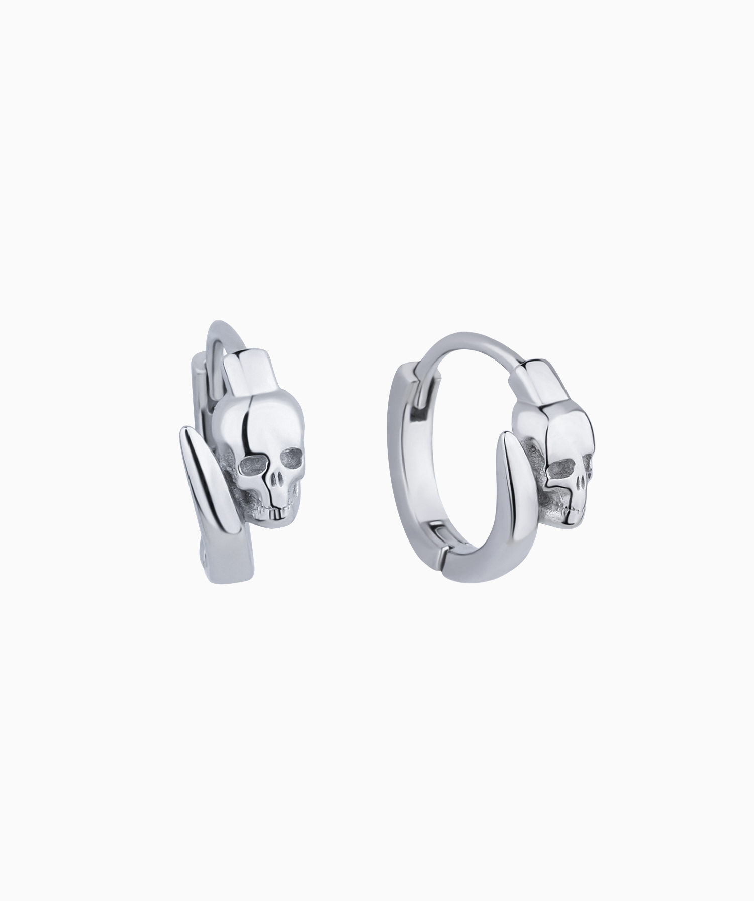Skull Hoop Earrings - Stainless Steel - Oumo Jewelry