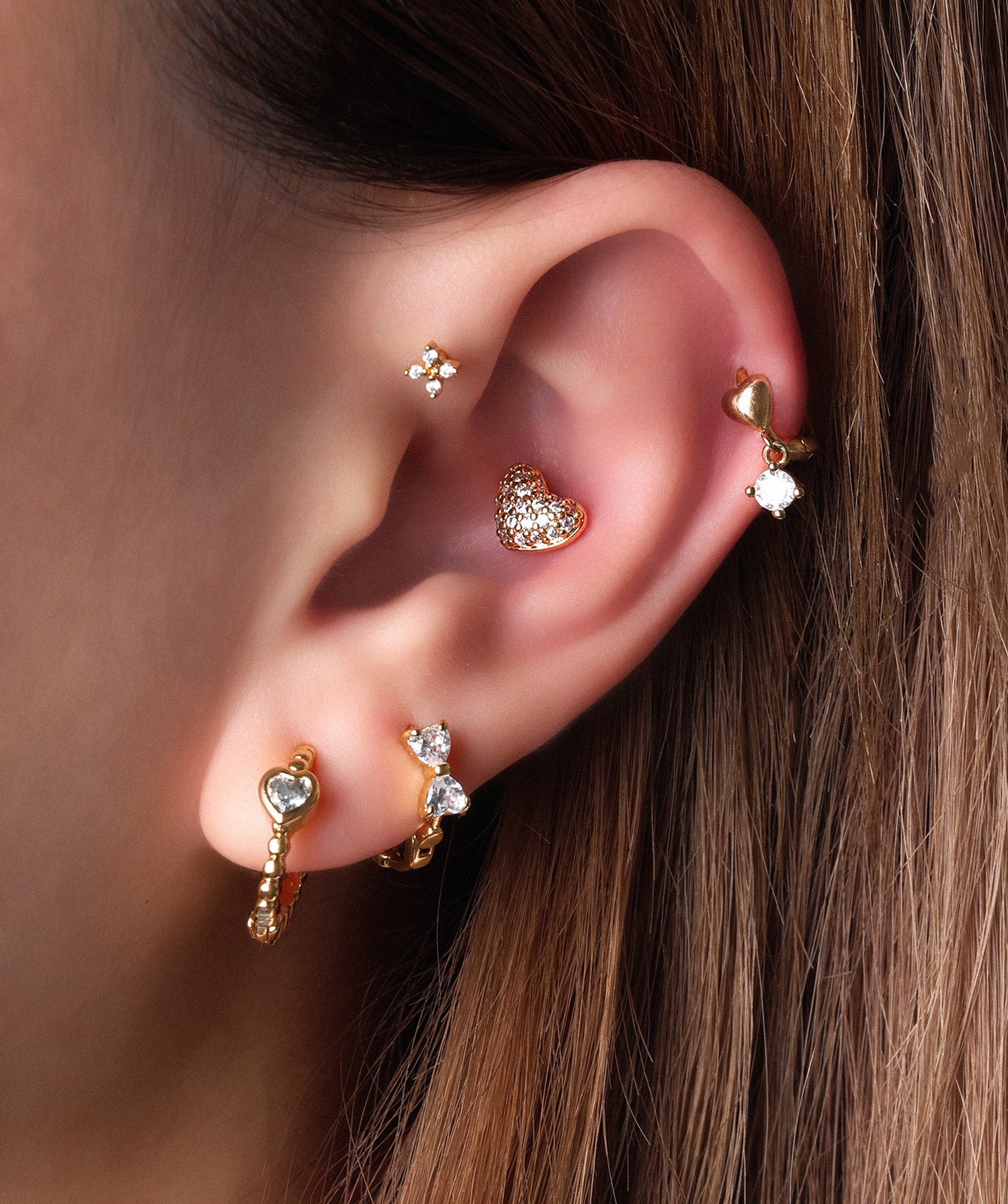 Heart Helix Hoop - OumoJewelry