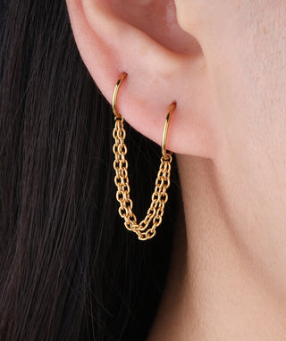 Basic Double Chain Earring - OumoJewelry