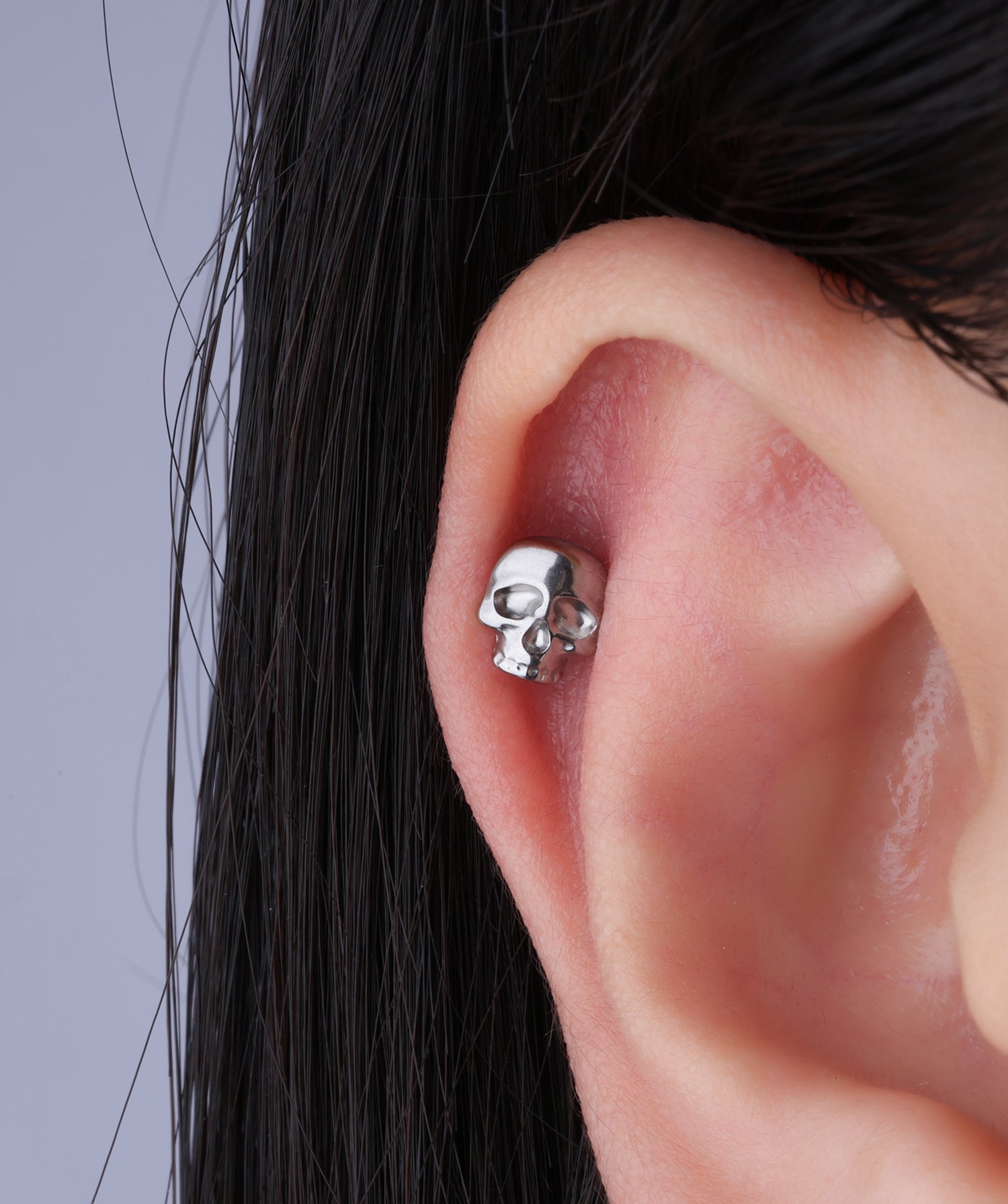 💀Titanium Cool Skull Flatback Stud - OumoJewelry