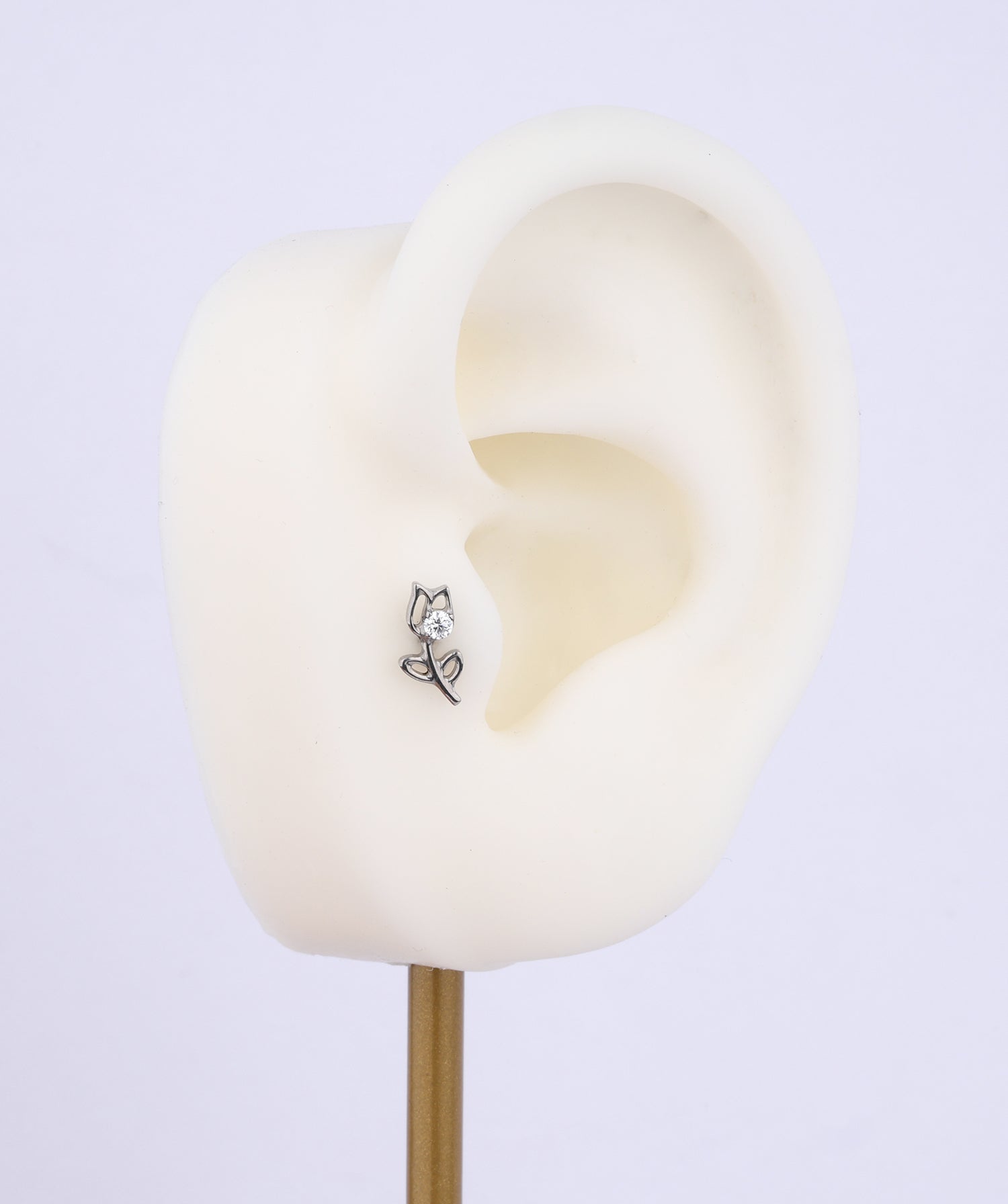 Titanium Rose Flower Flatback Stud - OumoJewelry