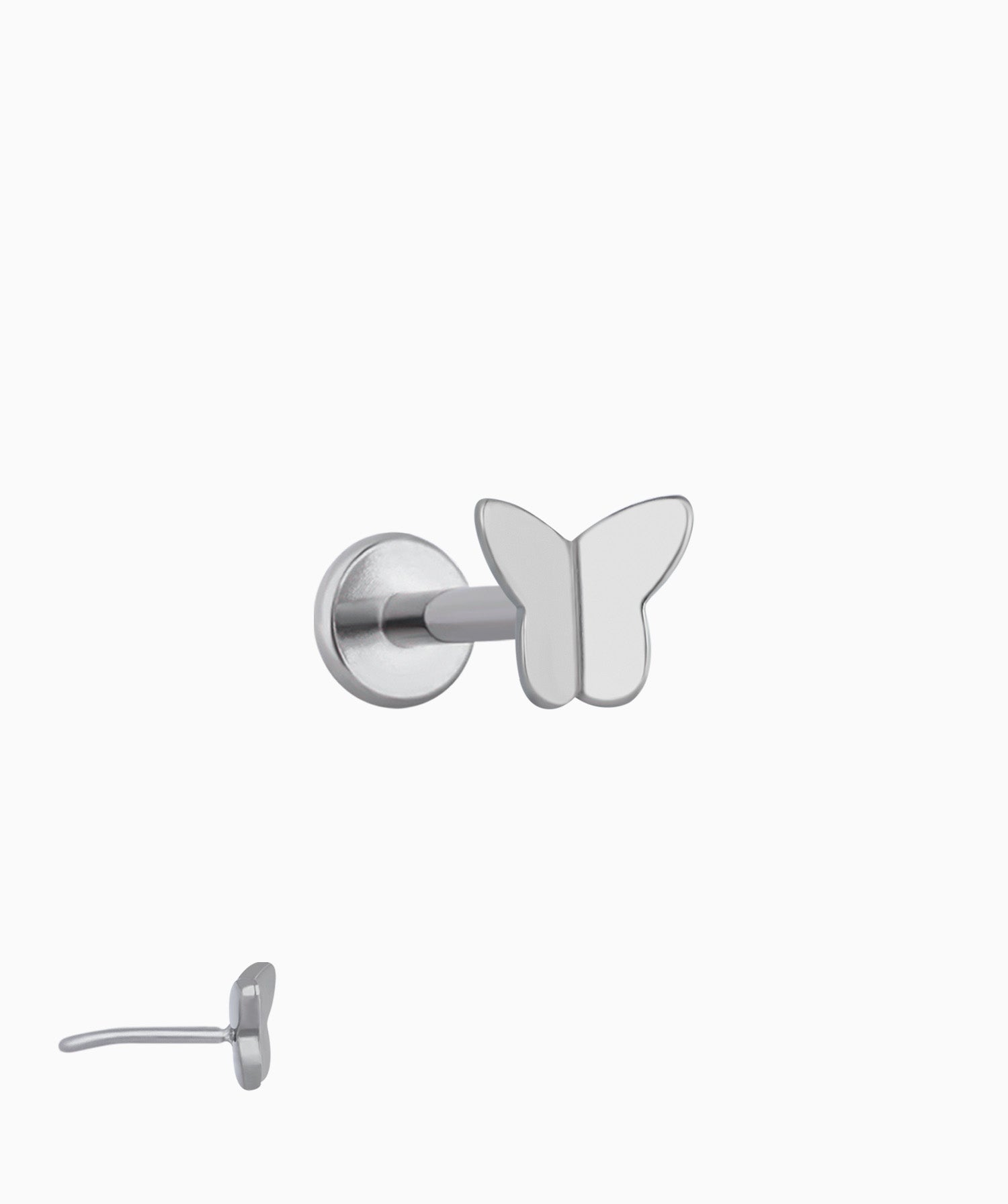 Titanium Simple Butterfly Flatback Stud - OumoJewelry