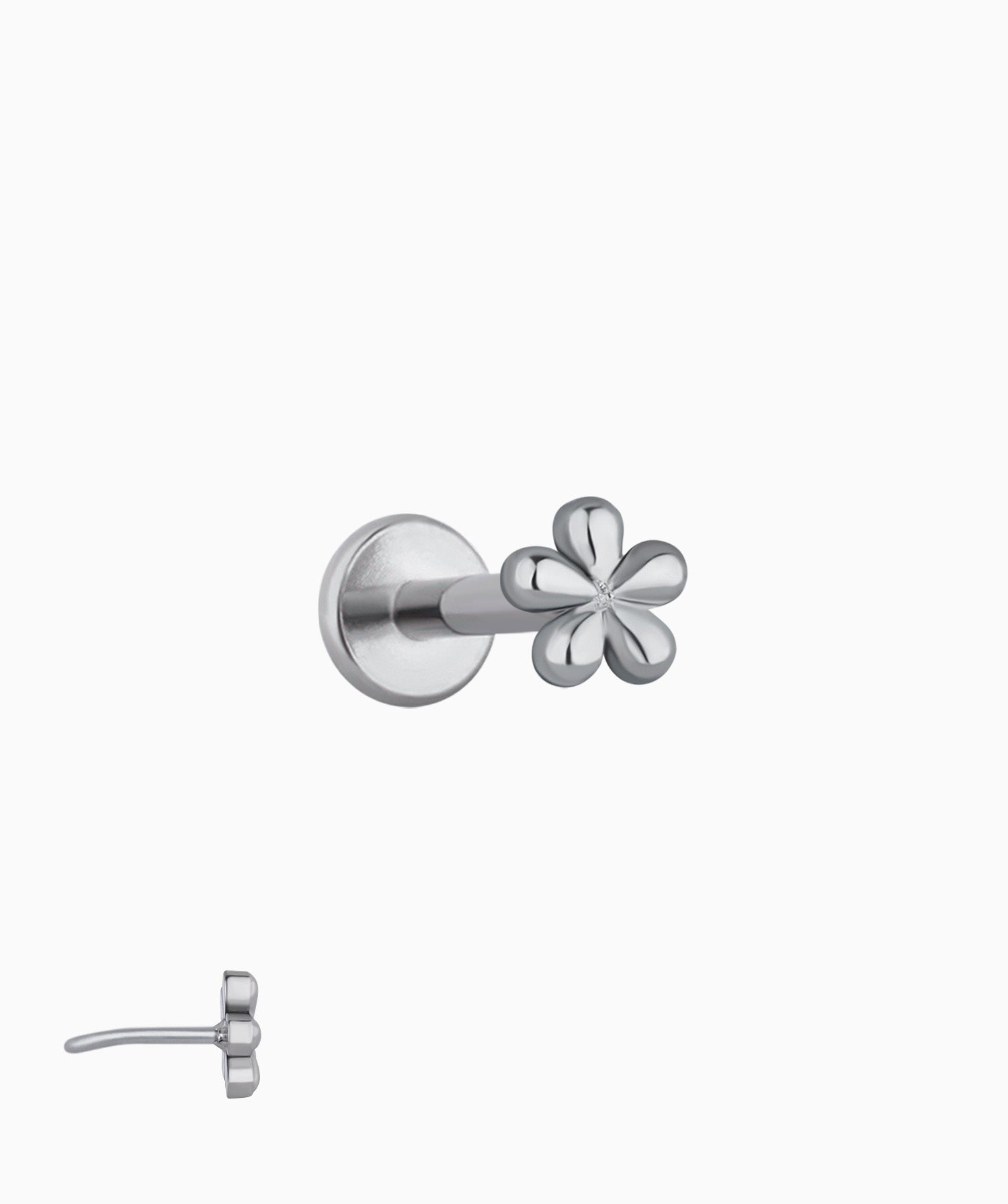 Titanium Flower Flatback Stud - OumoJewelry