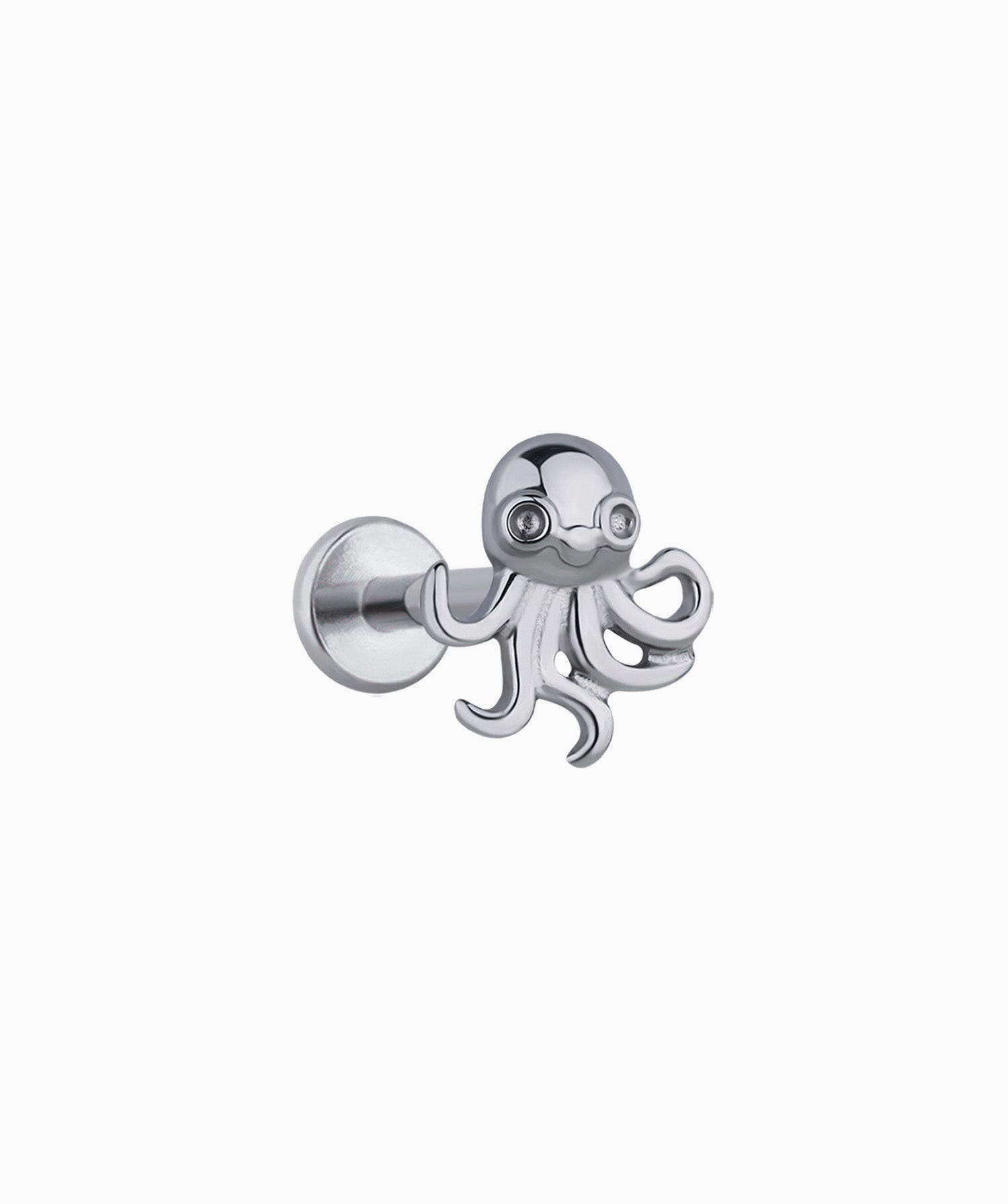 Titanium Octopus Flatback Stud - OumoJewelry