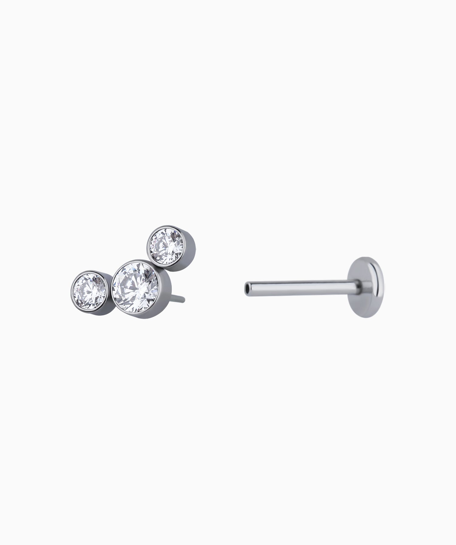 Titanium Basic Gemstone Flatback Stud - OumoJewelry