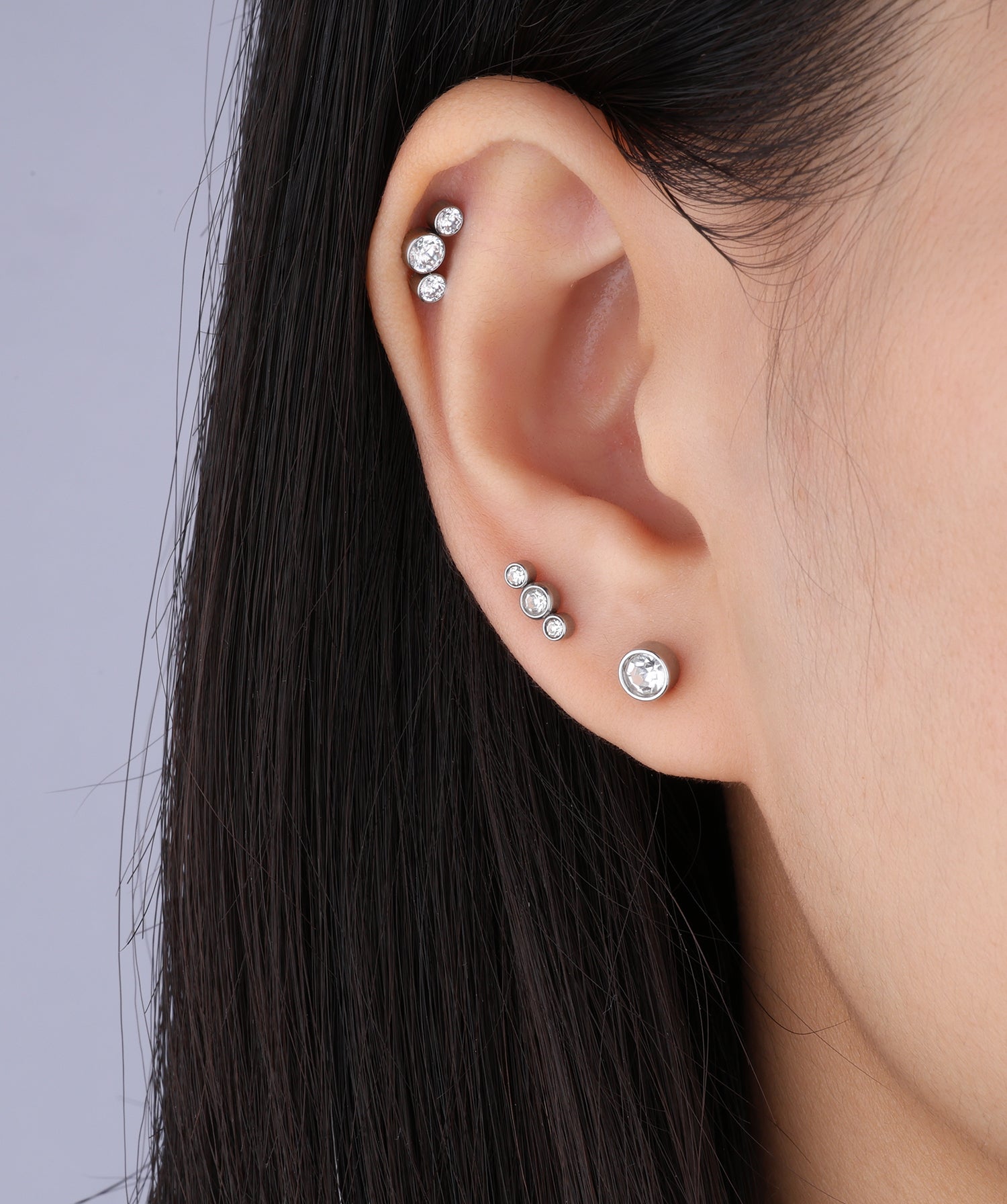 Titanium Basic Gemstone Flatback Stud - OumoJewelry