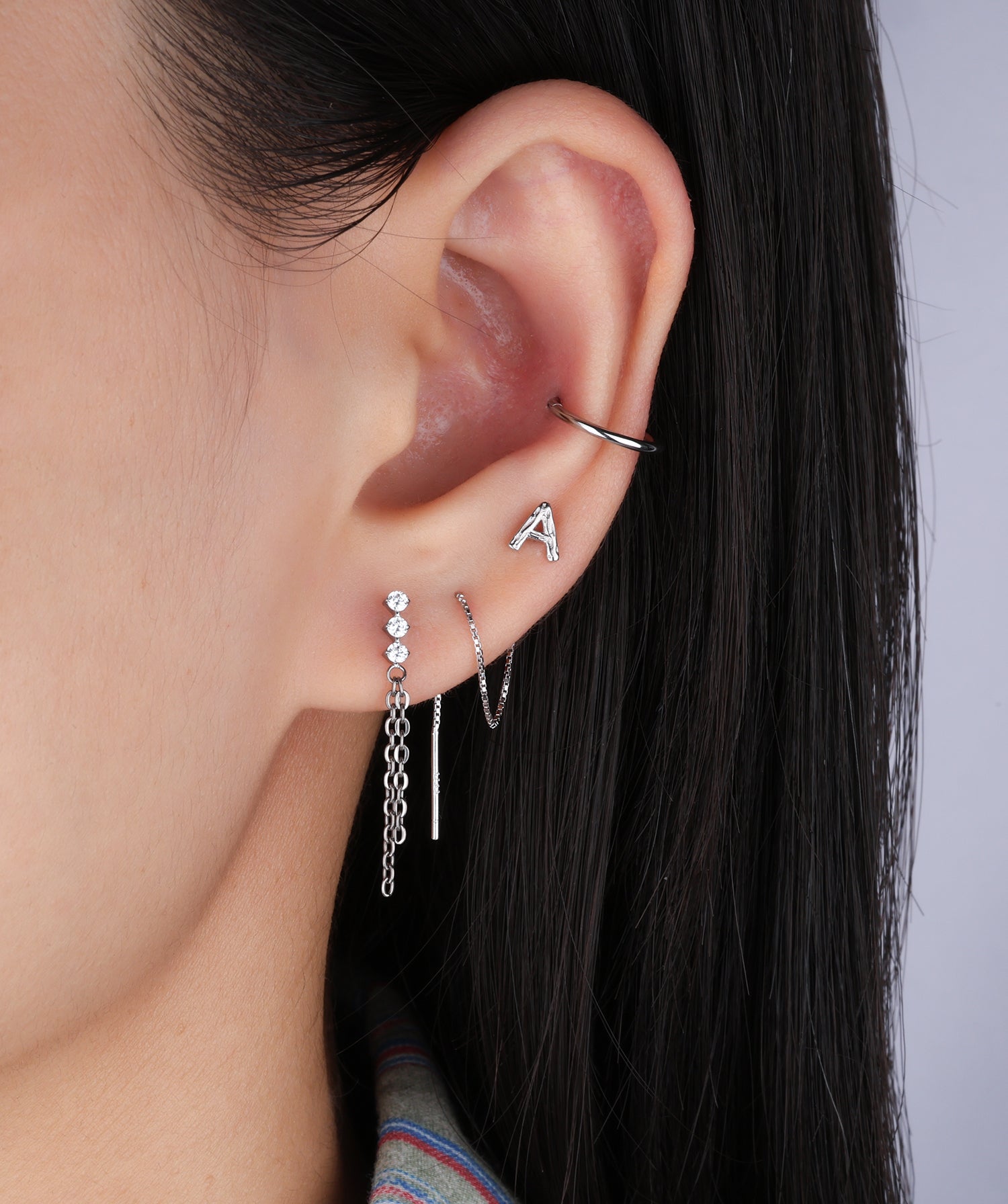 Titanium Gemstone Chain Flatback Drop - OumoJewelry