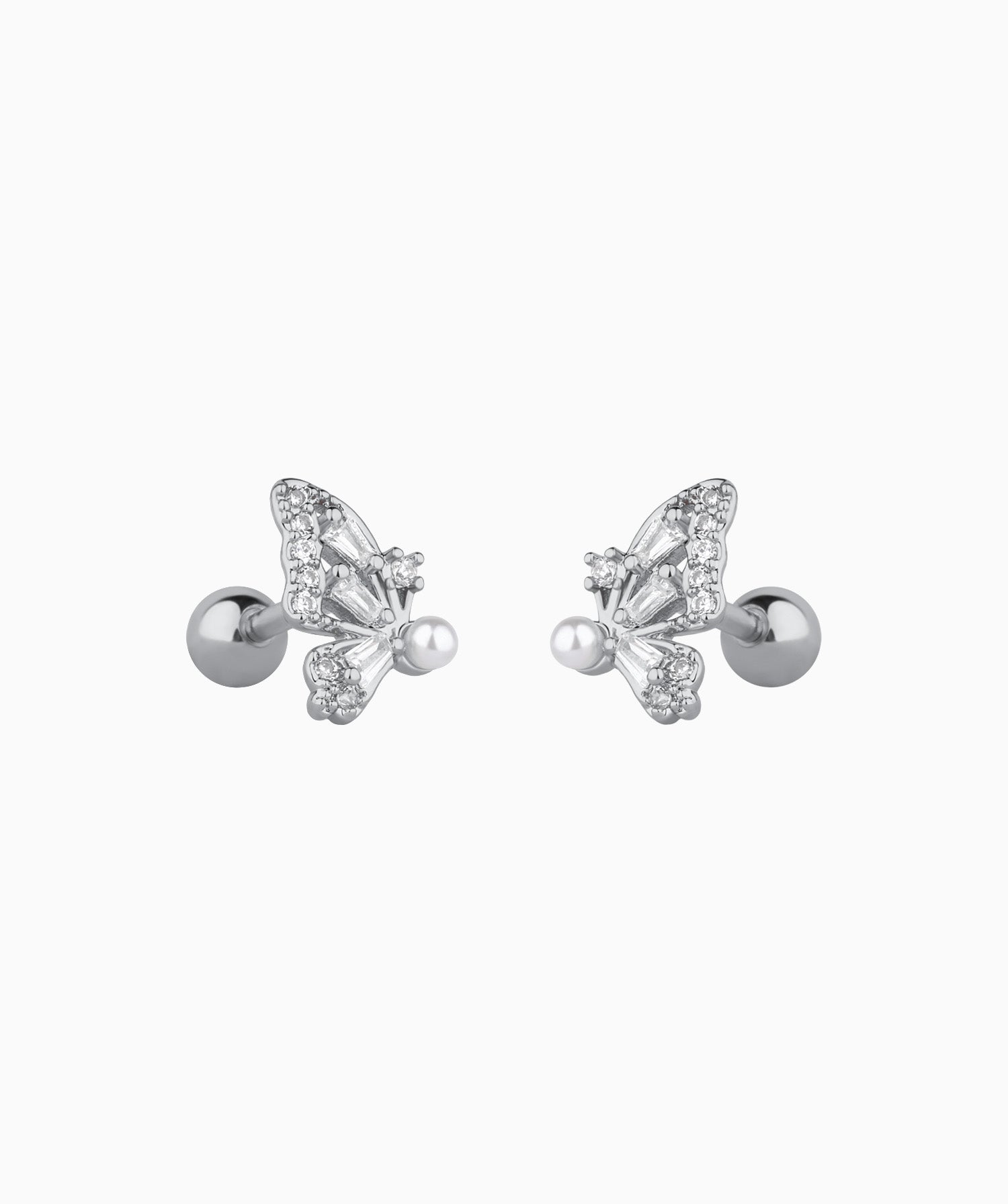 Glowing Pearl Butterfly Studs - OumoJewelry
