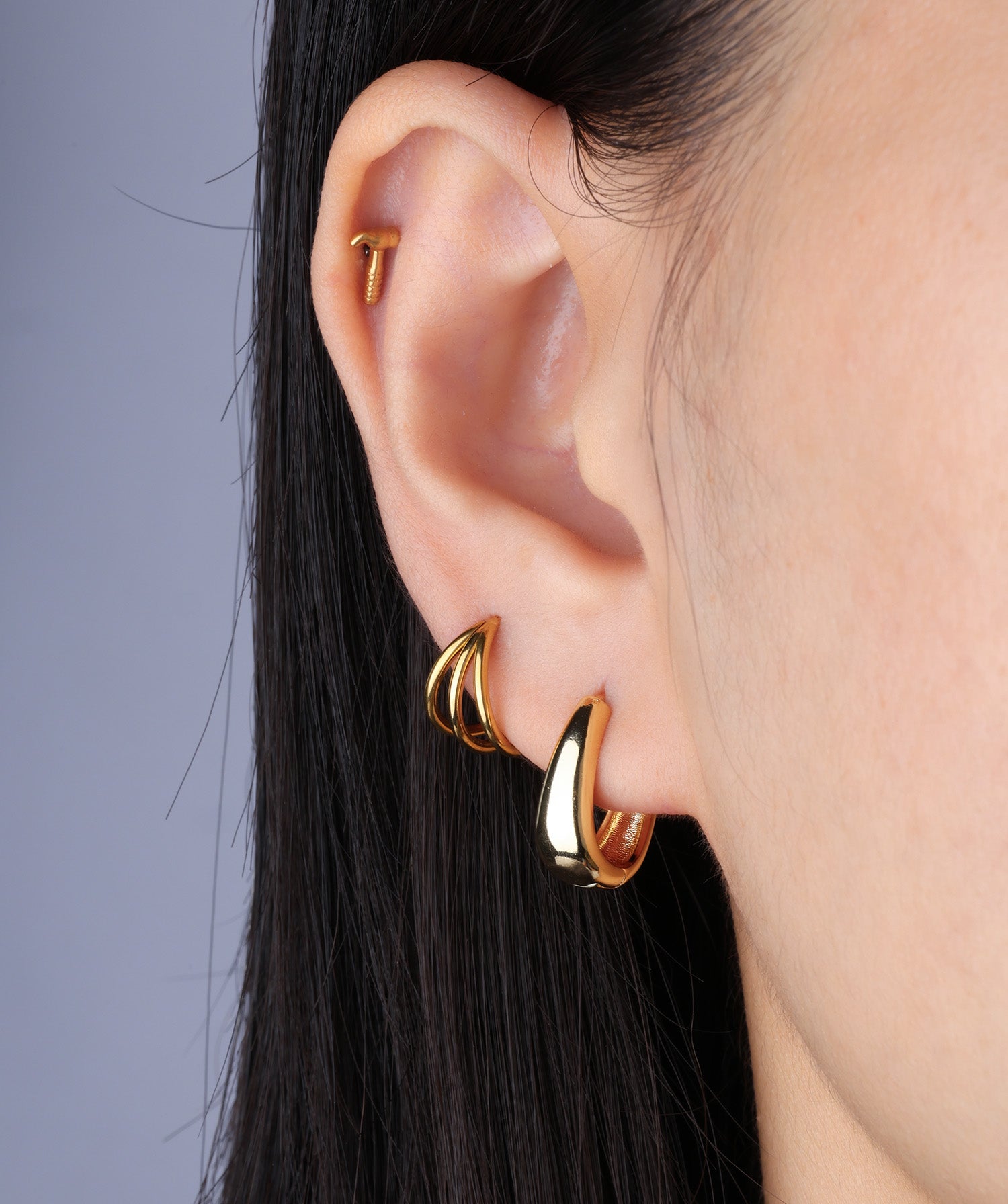 Titanium Hammer Flatback Stud - OumoJewelry