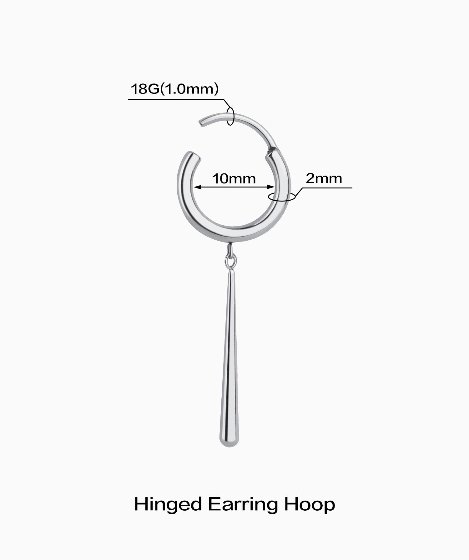 Titanium Waterdrop Hoop - OumoJewelry