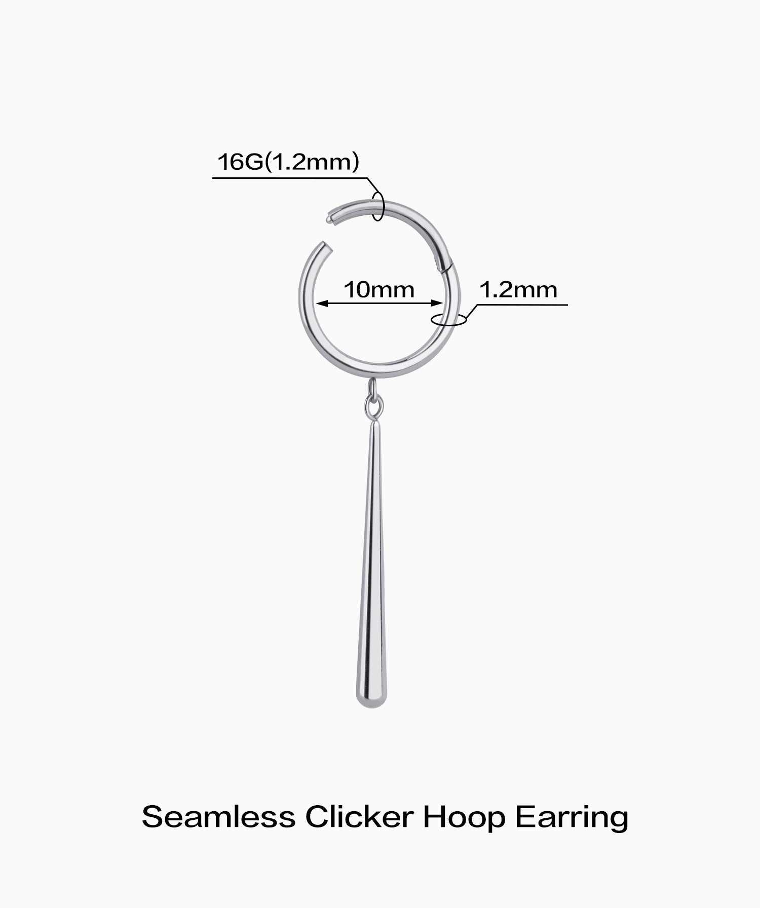 Titanium Waterdrop Hoop - OumoJewelry