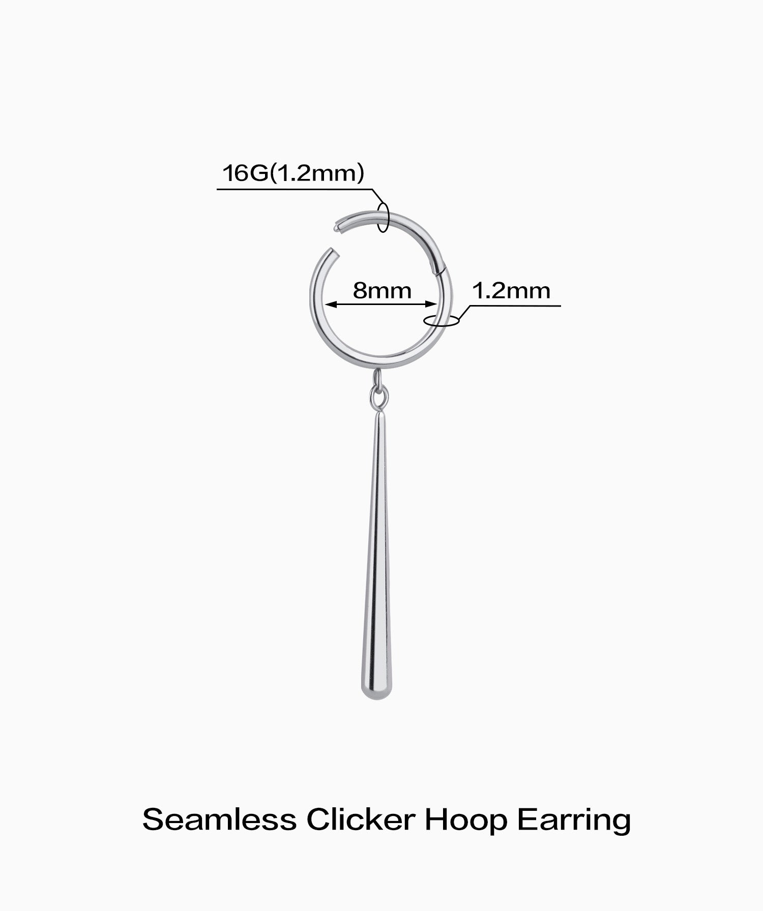 Titanium Waterdrop Hoop - OumoJewelry