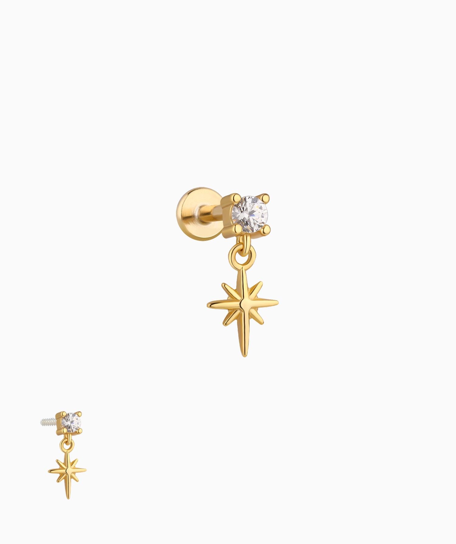 Octagonal Star Flatback Drop - OumoJewelry