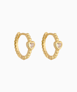 Sparkling Heart Hoops - OumoJewelry