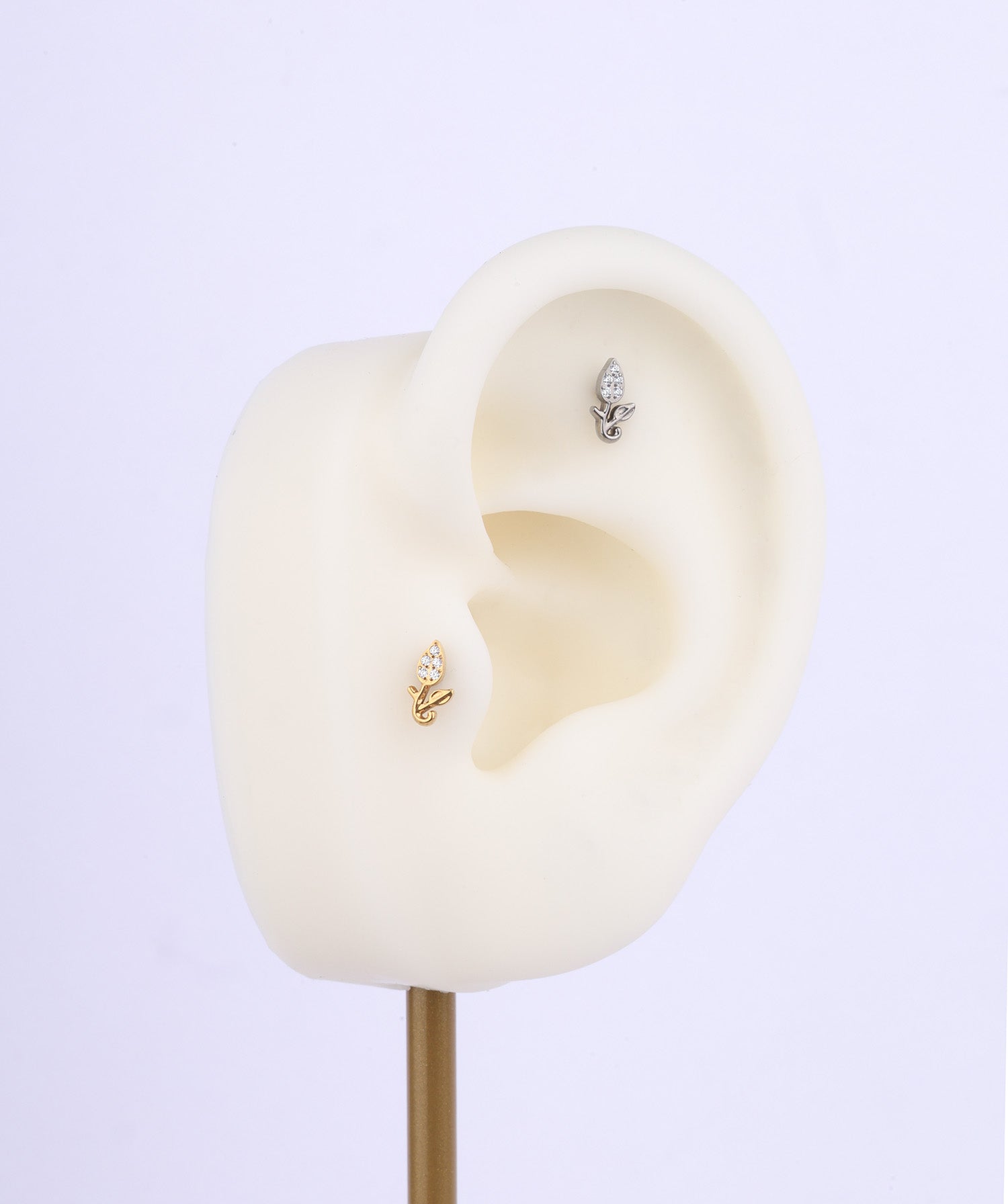 Titanium Tulip Flower Flatback Stud - OumoJewelry