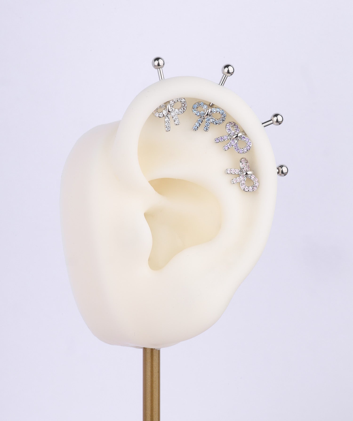 Bow Vertical Helix Stud - OumoJewelry
