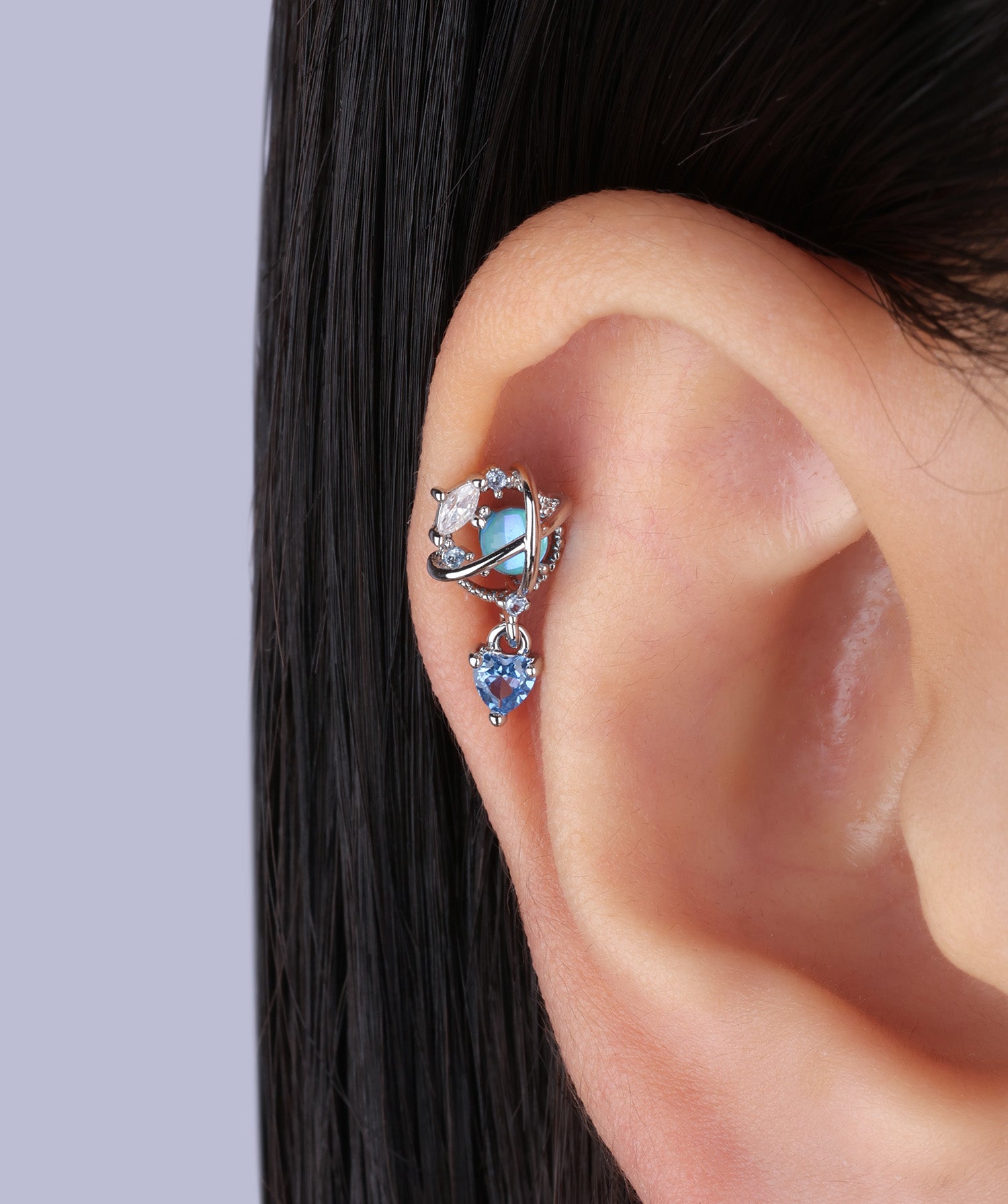 Planet Love Drop Stud - OumoJewelry